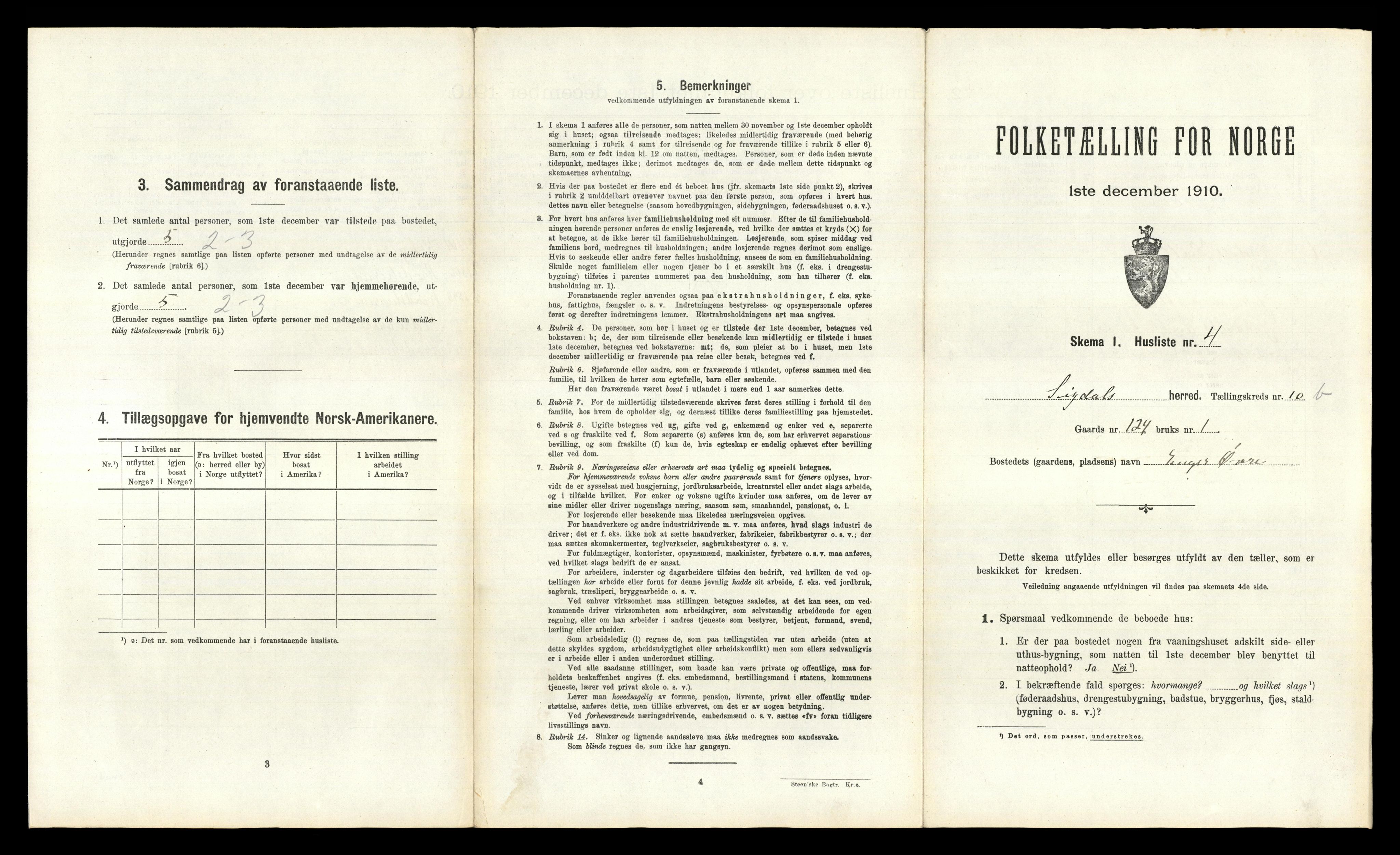 RA, 1910 census for Sigdal, 1910, p. 1080