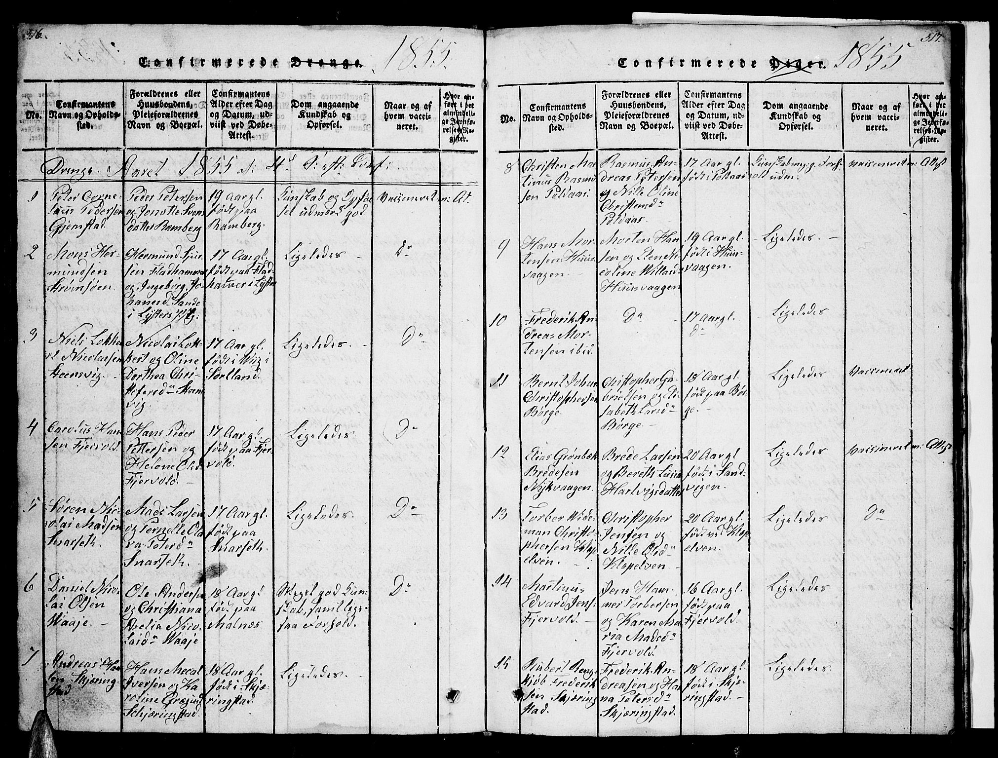 Ministerialprotokoller, klokkerbøker og fødselsregistre - Nordland, AV/SAT-A-1459/891/L1312: Parish register (copy) no. 891C01, 1820-1856, p. 516-517