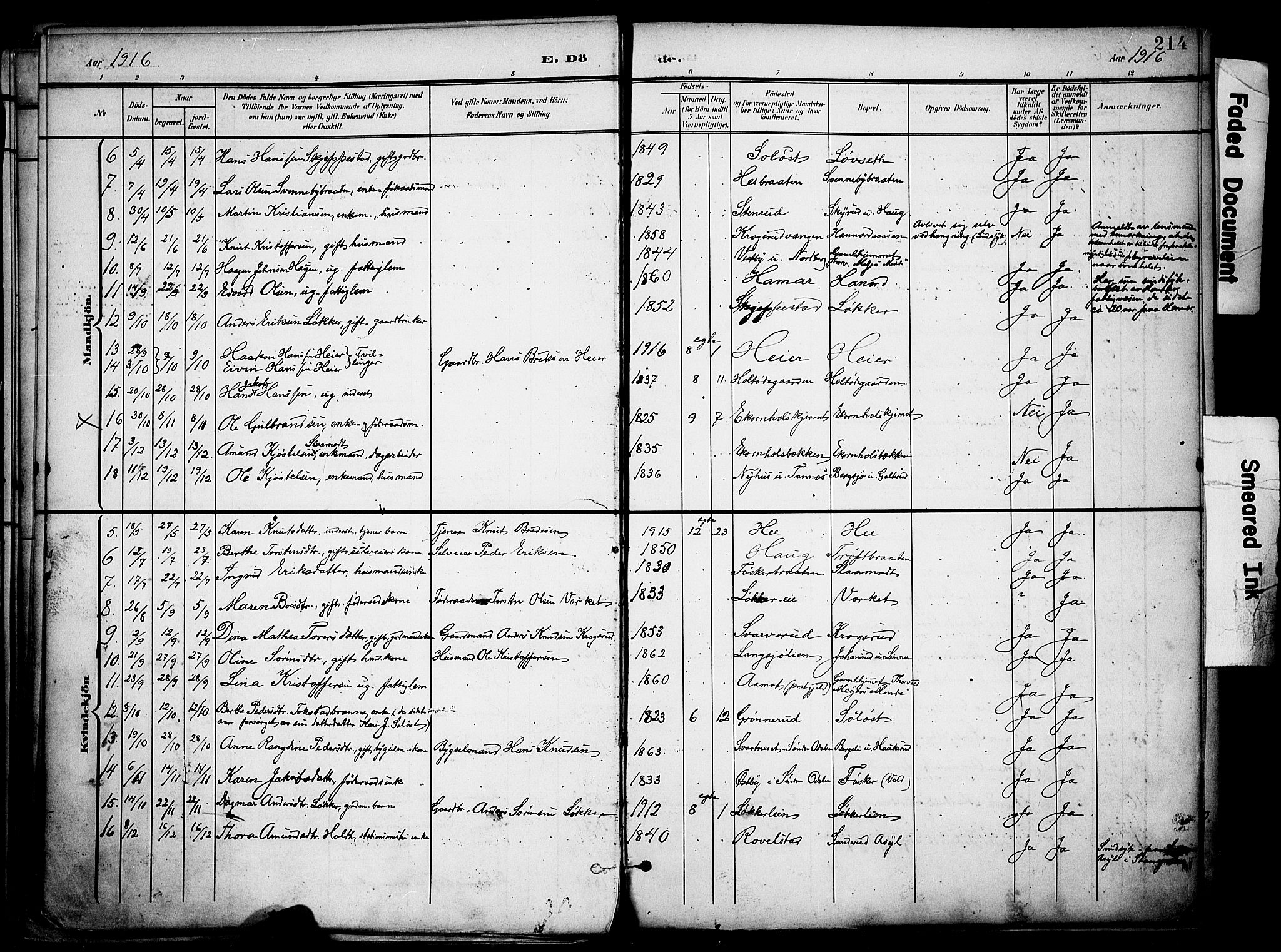 Nord-Odal prestekontor, AV/SAH-PREST-032/H/Ha/Haa/L0007: Parish register (official) no. 7, 1902-1926, p. 214