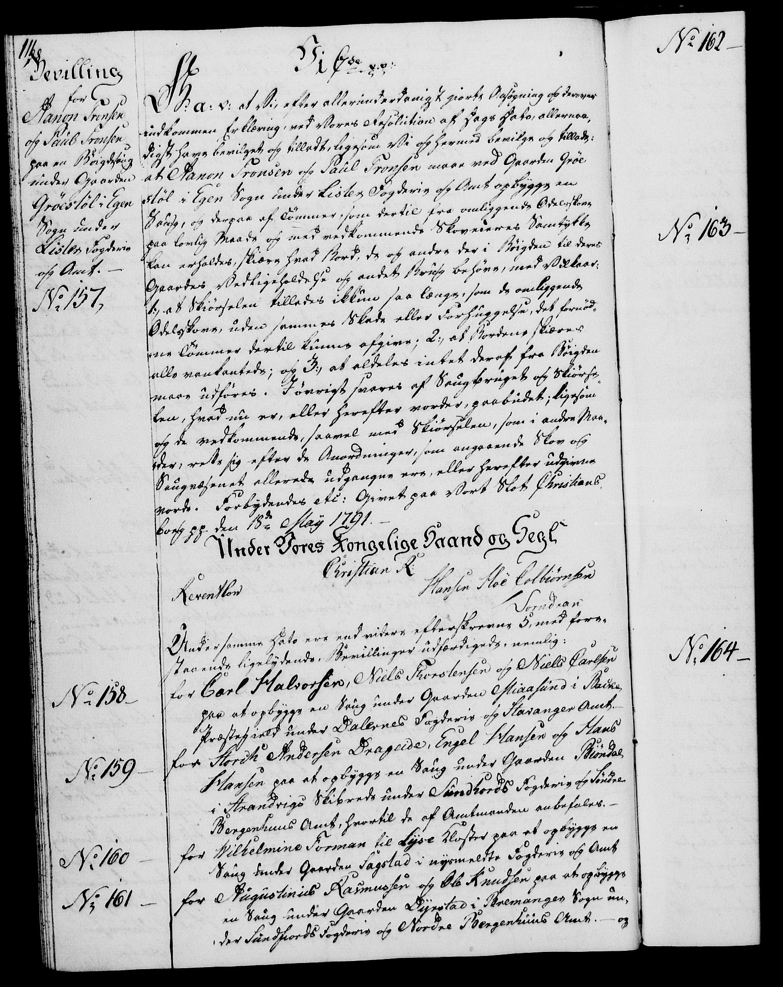 Rentekammeret, Kammerkanselliet, AV/RA-EA-3111/G/Gg/Gga/L0015: Norsk ekspedisjonsprotokoll med register (merket RK 53.15), 1790-1791, p. 111