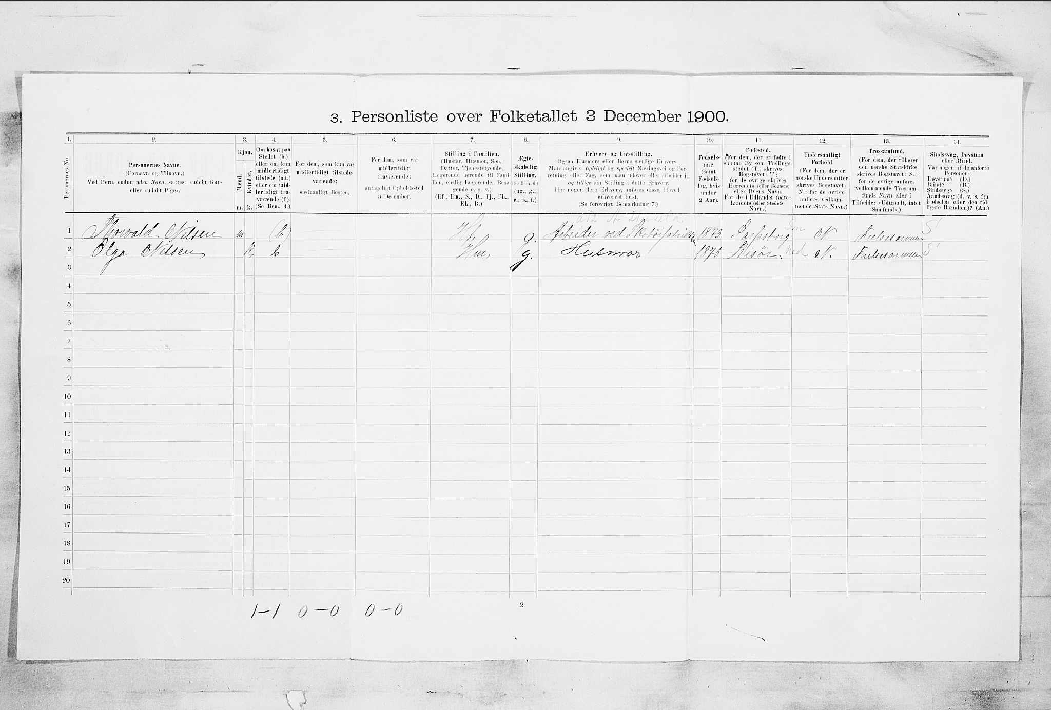 SAKO, 1900 census for Skien, 1900, p. 3748