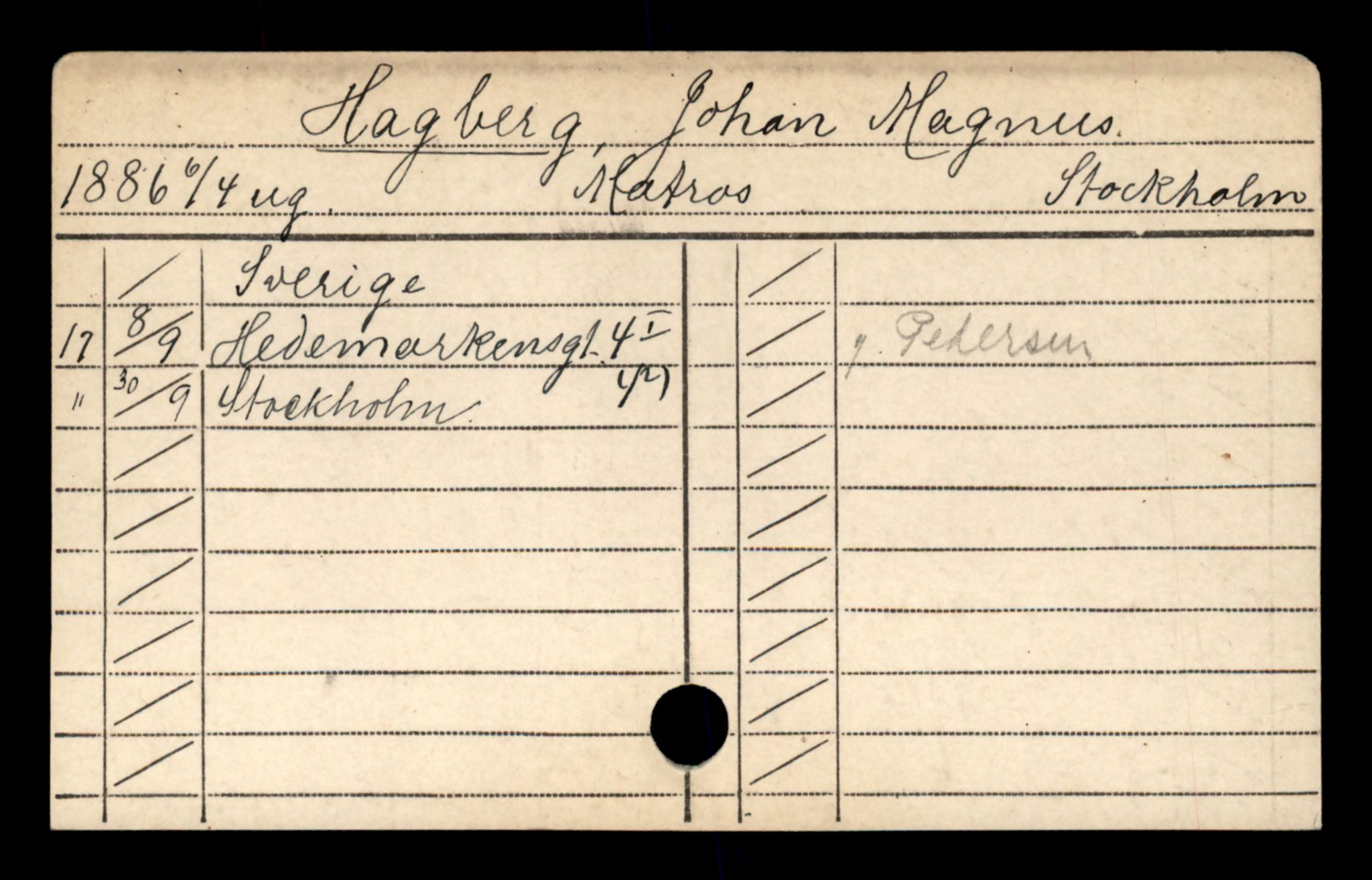Oslo folkeregister, Registerkort, SAO/A-11715/D/Da/L0027: Menn: Hagberg Erik - Halvorsen Henry, 1906-1919
