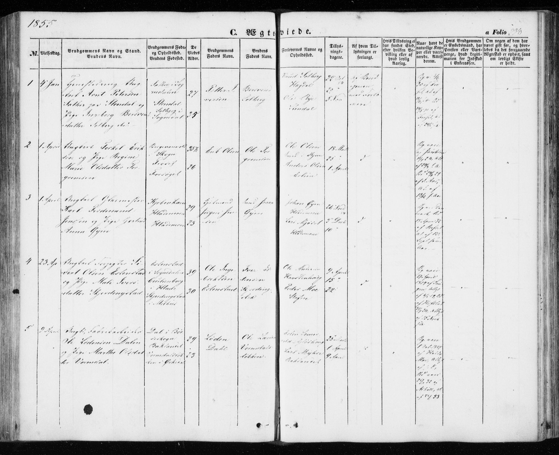 Ministerialprotokoller, klokkerbøker og fødselsregistre - Sør-Trøndelag, SAT/A-1456/606/L0291: Parish register (official) no. 606A06, 1848-1856, p. 238