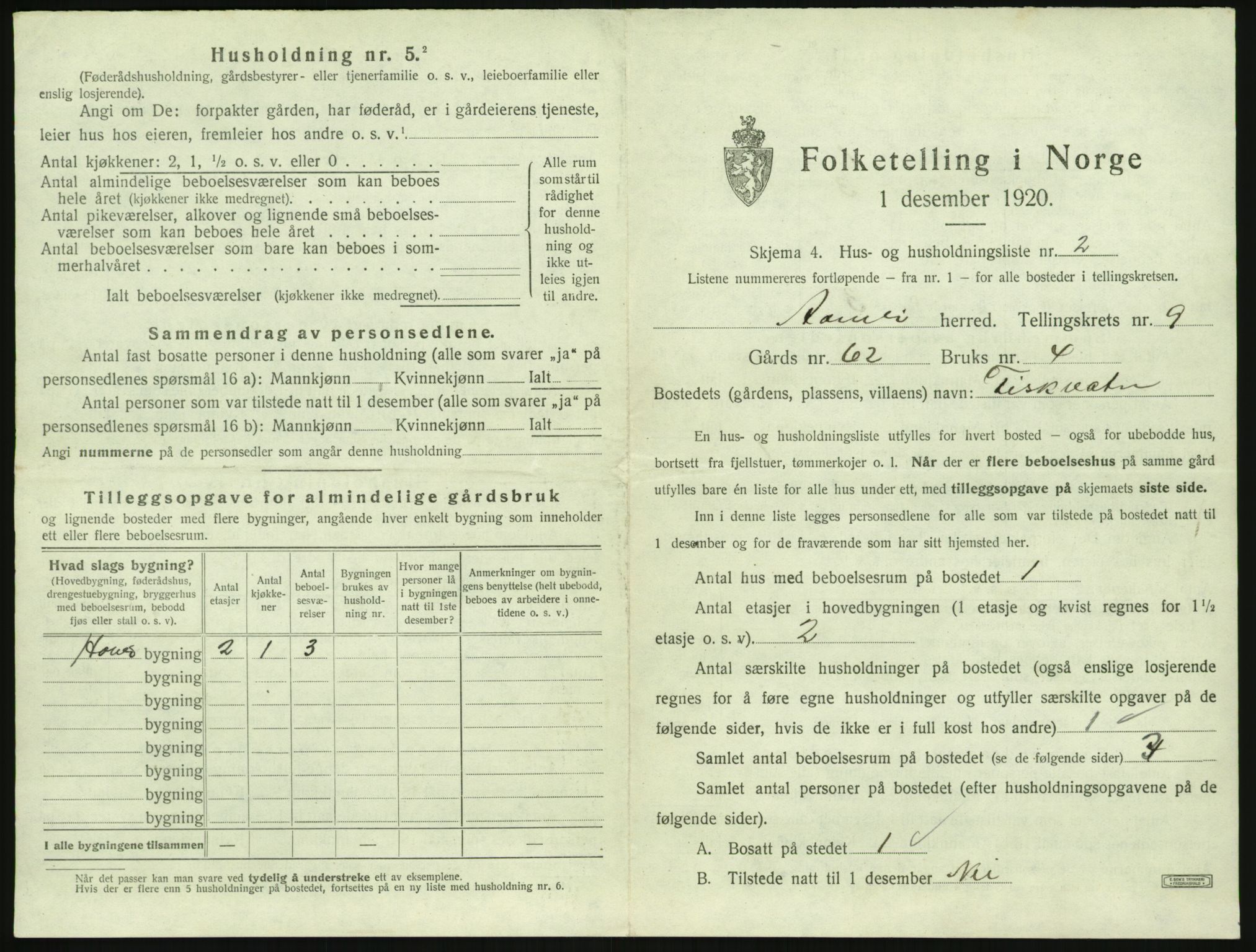 SAK, 1920 census for Åmli, 1920, p. 521