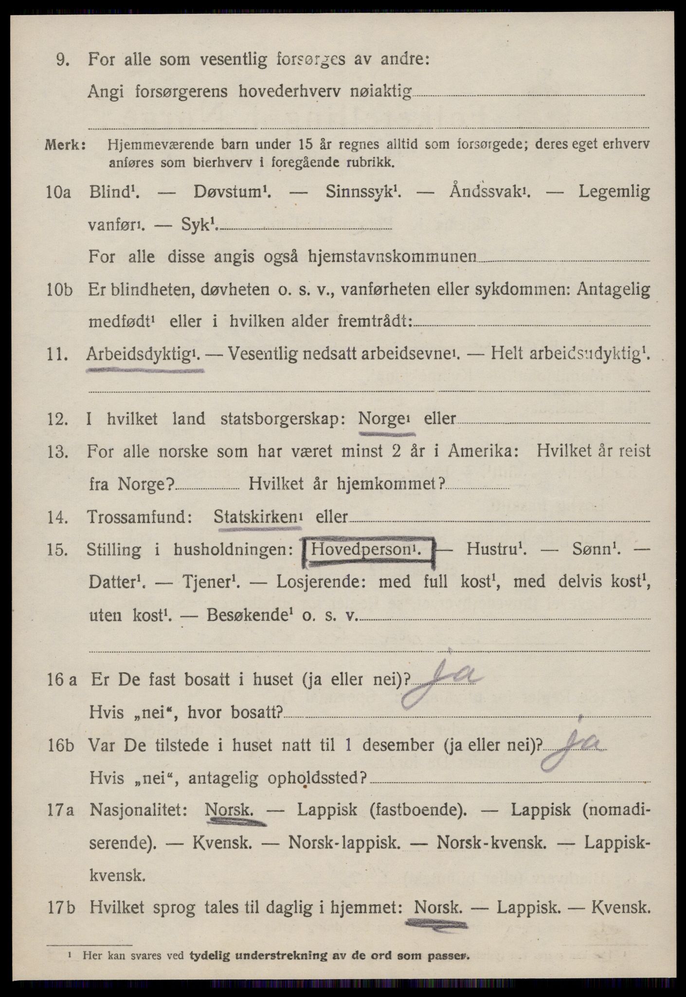 SAT, 1920 census for Jøssund, 1920, p. 2151