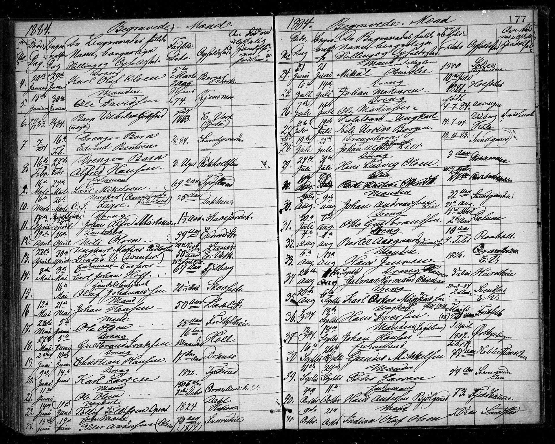 Eidsvoll prestekontor Kirkebøker, AV/SAO-A-10888/G/Ga/L0004: Parish register (copy) no. I 4, 1877-1884, p. 177