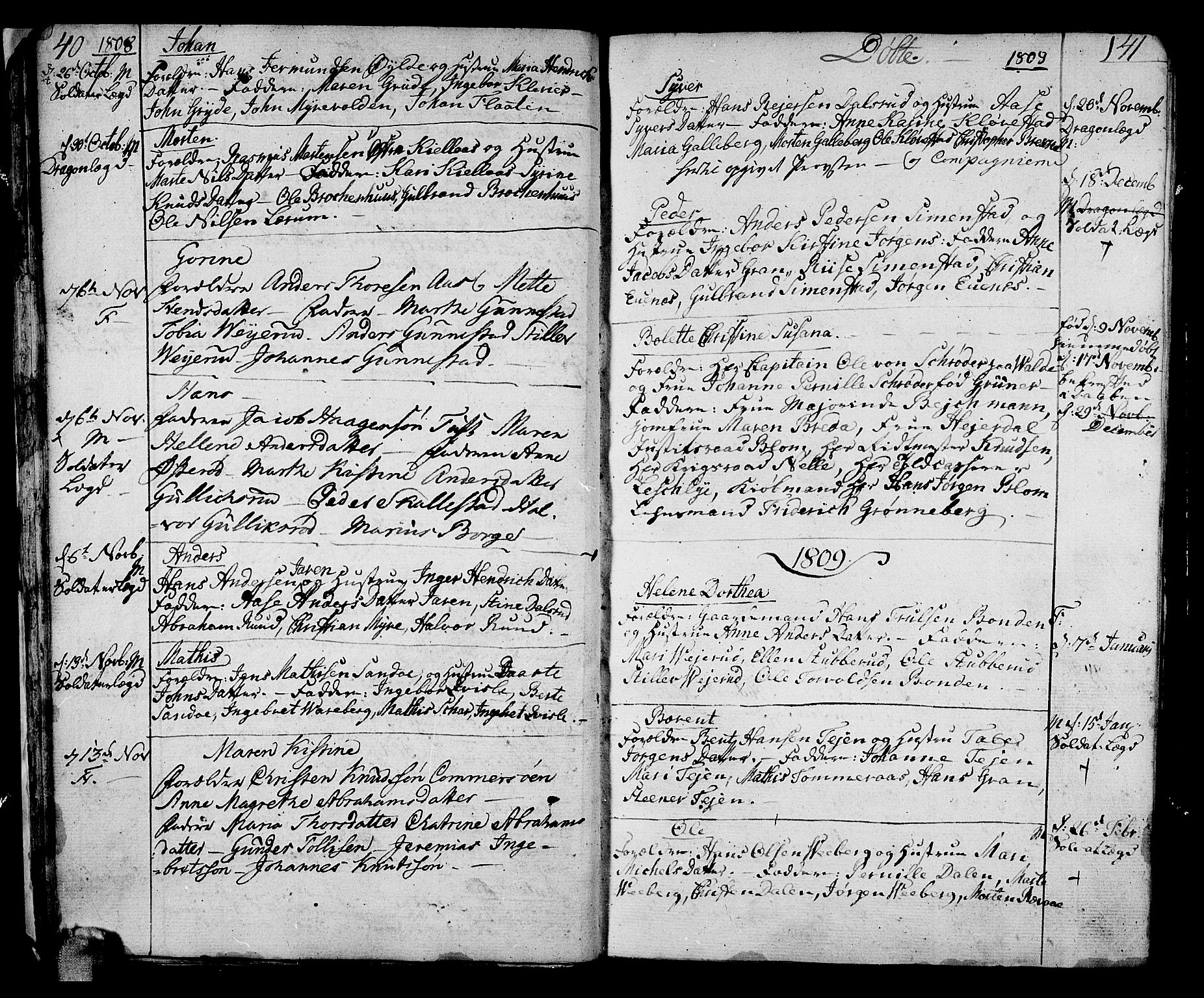Sande Kirkebøker, SAKO/A-53/F/Fa/L0002: Parish register (official) no. 2, 1804-1814, p. 40-41