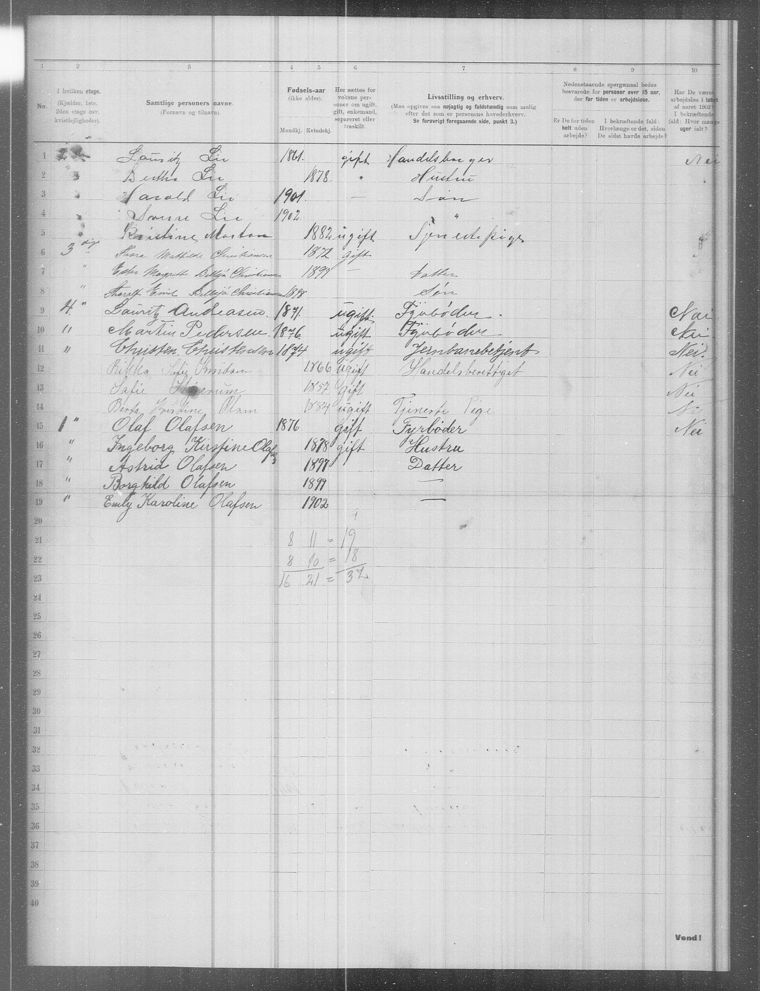 OBA, Municipal Census 1902 for Kristiania, 1902, p. 9856