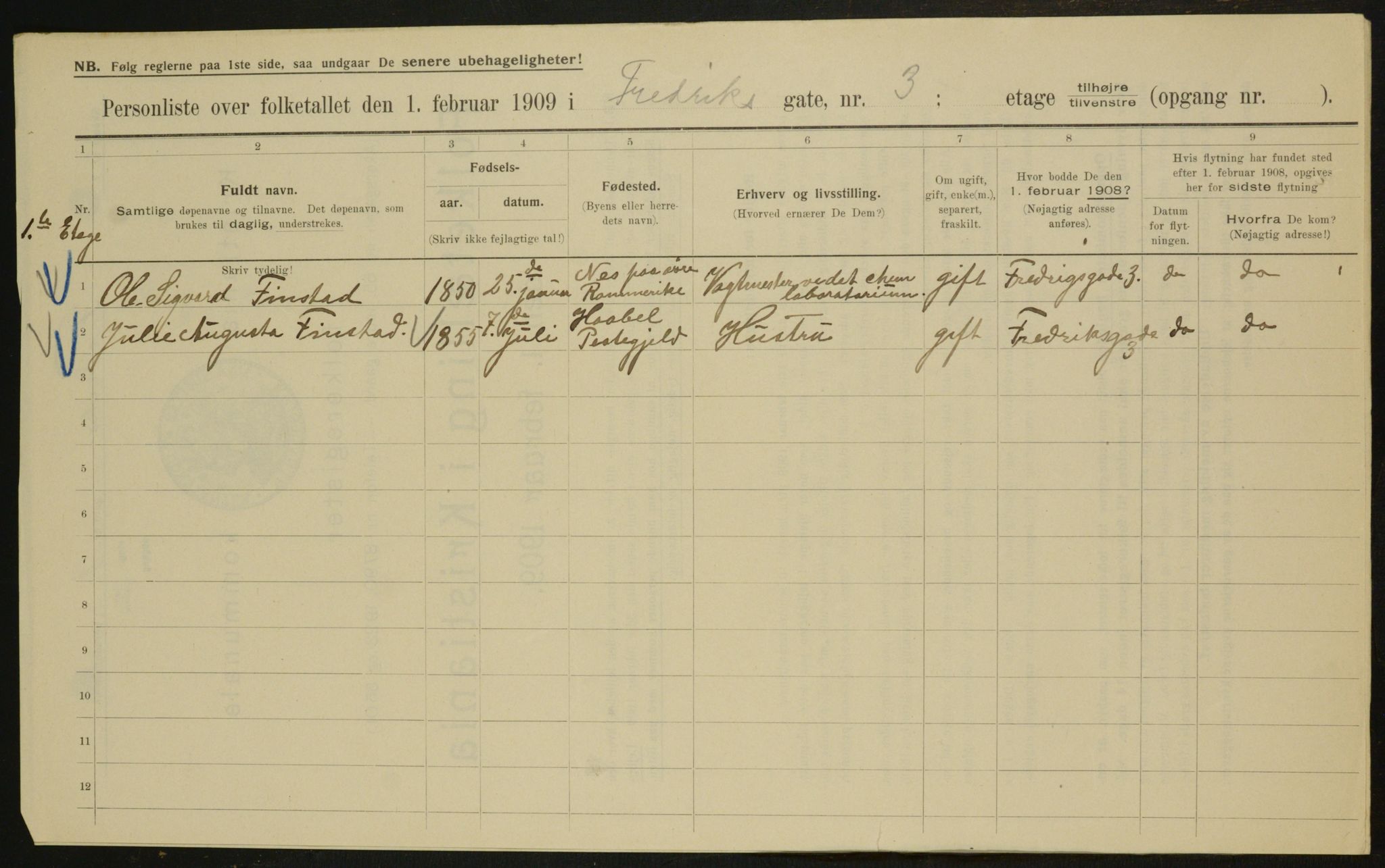 OBA, Municipal Census 1909 for Kristiania, 1909, p. 24097