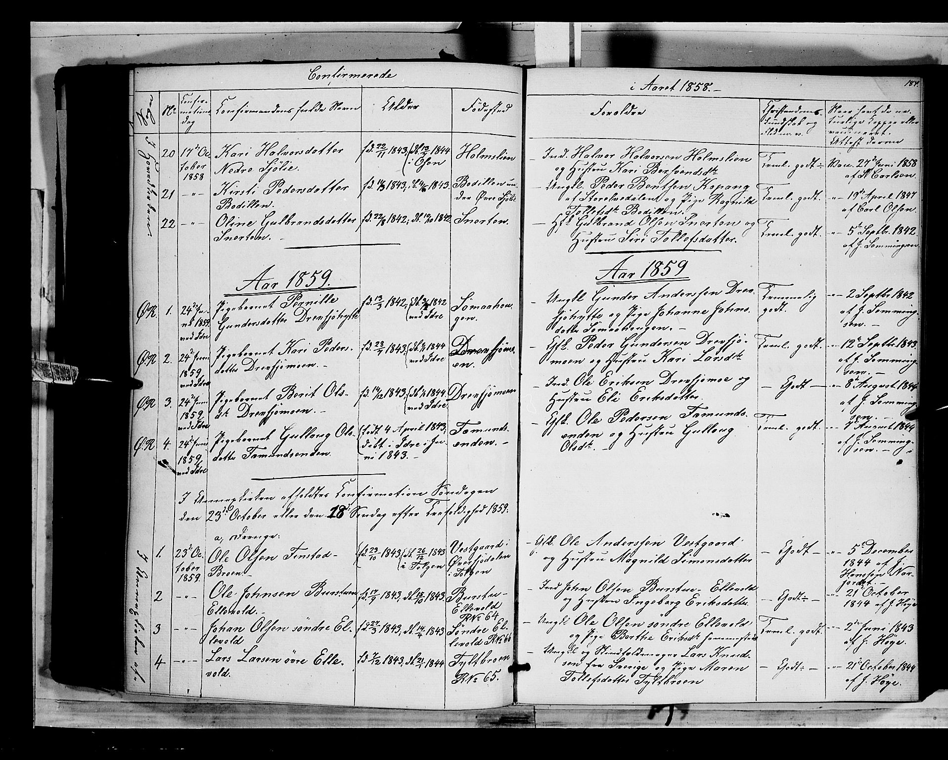 Rendalen prestekontor, SAH/PREST-054/H/Ha/Haa/L0005: Parish register (official) no. 5, 1853-1866, p. 184