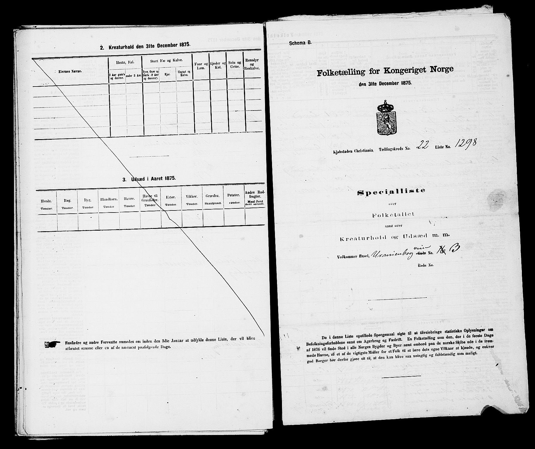 RA, 1875 census for 0301 Kristiania, 1875, p. 3883