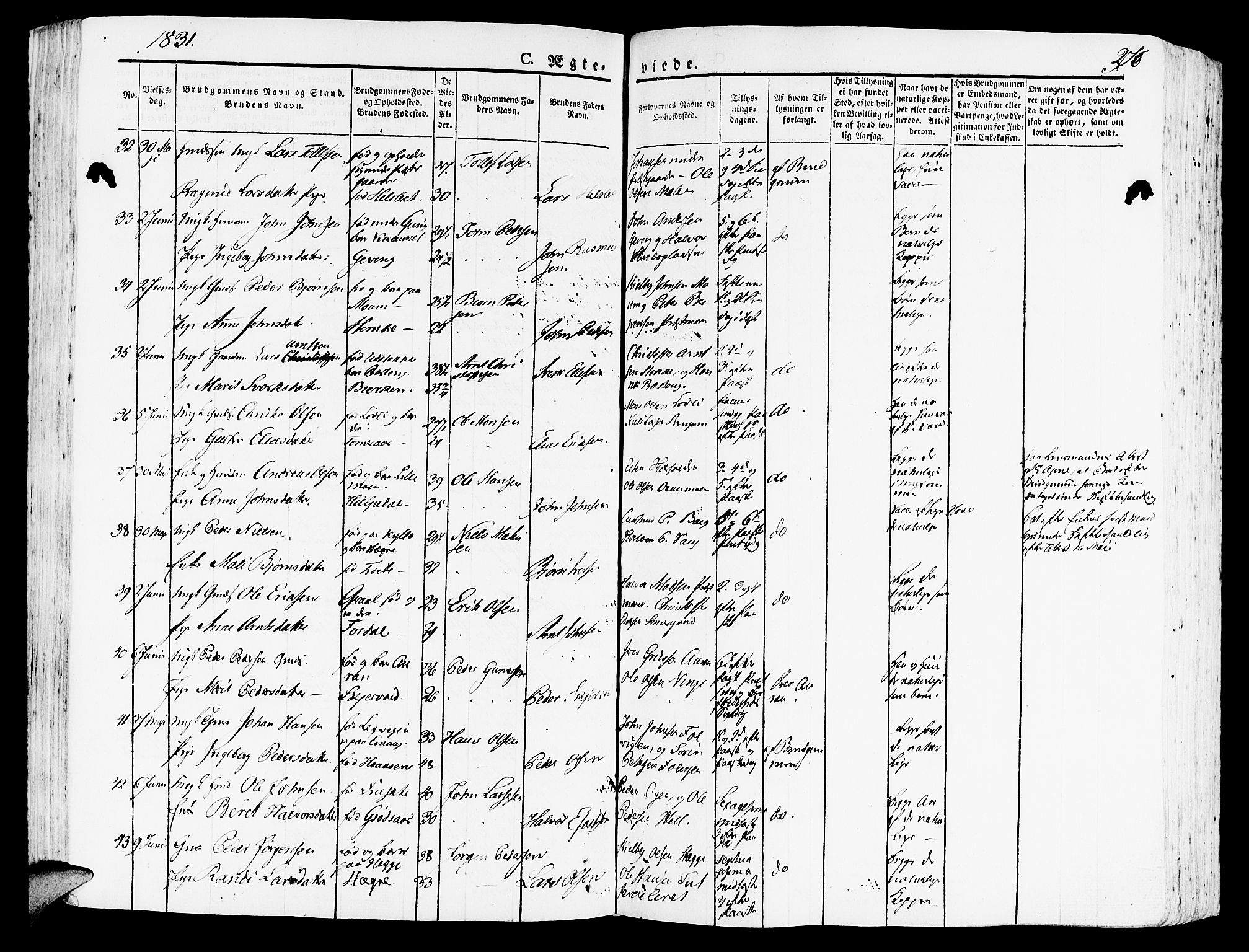 Ministerialprotokoller, klokkerbøker og fødselsregistre - Nord-Trøndelag, SAT/A-1458/709/L0070: Parish register (official) no. 709A10, 1820-1832, p. 376