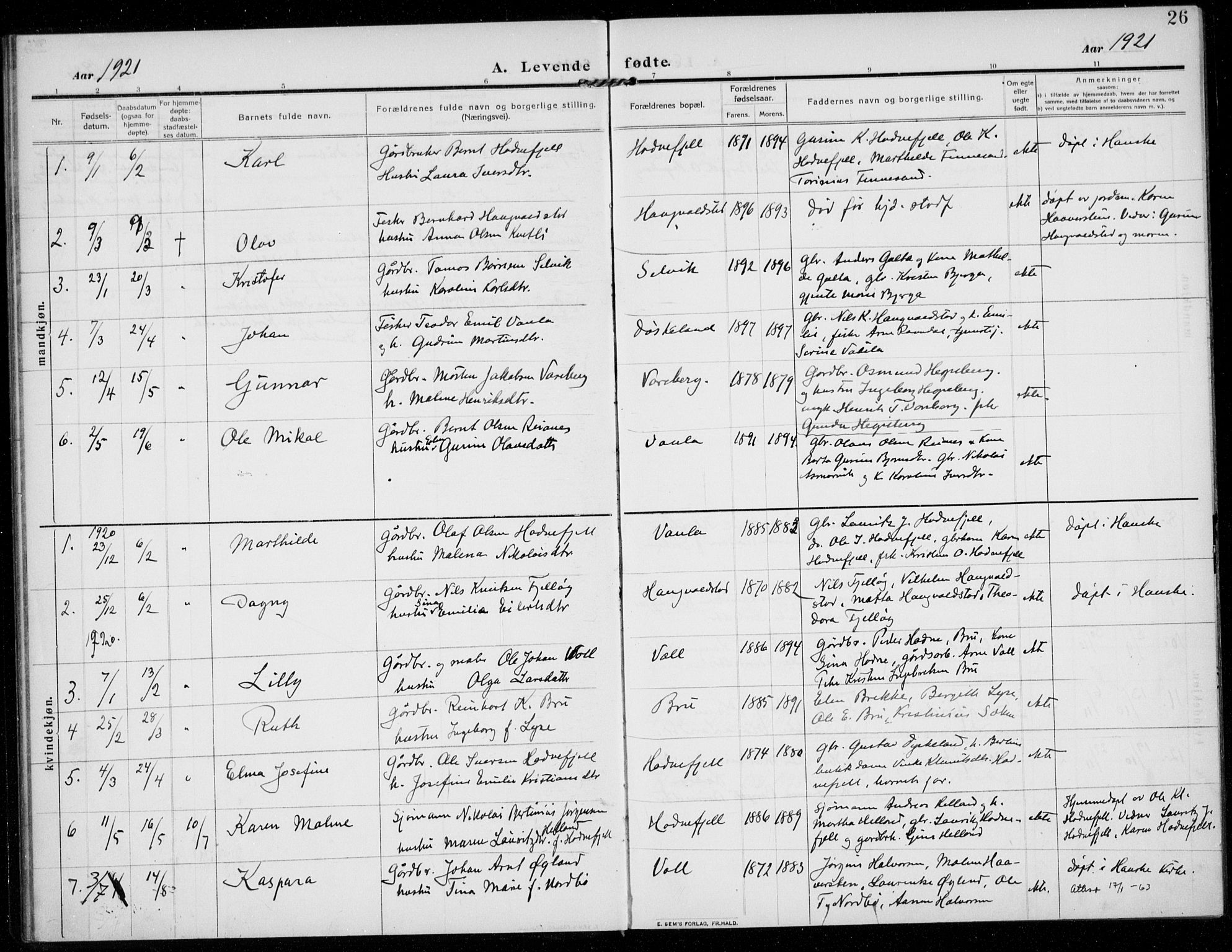 Rennesøy sokneprestkontor, AV/SAST-A -101827/H/Ha/Haa/L0017: Parish register (official) no. A 17, 1908-1926, p. 26