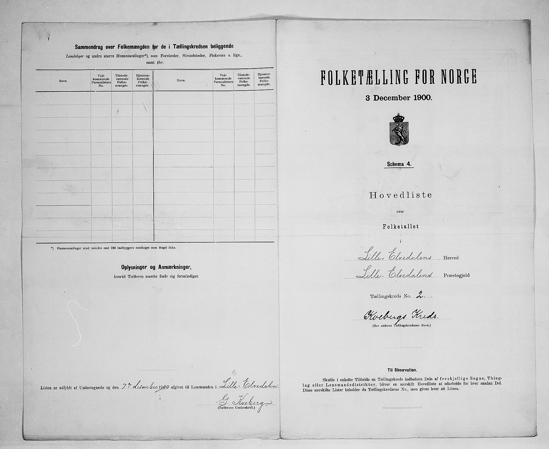 SAH, 1900 census for Lille Elvedalen, 1900, p. 23