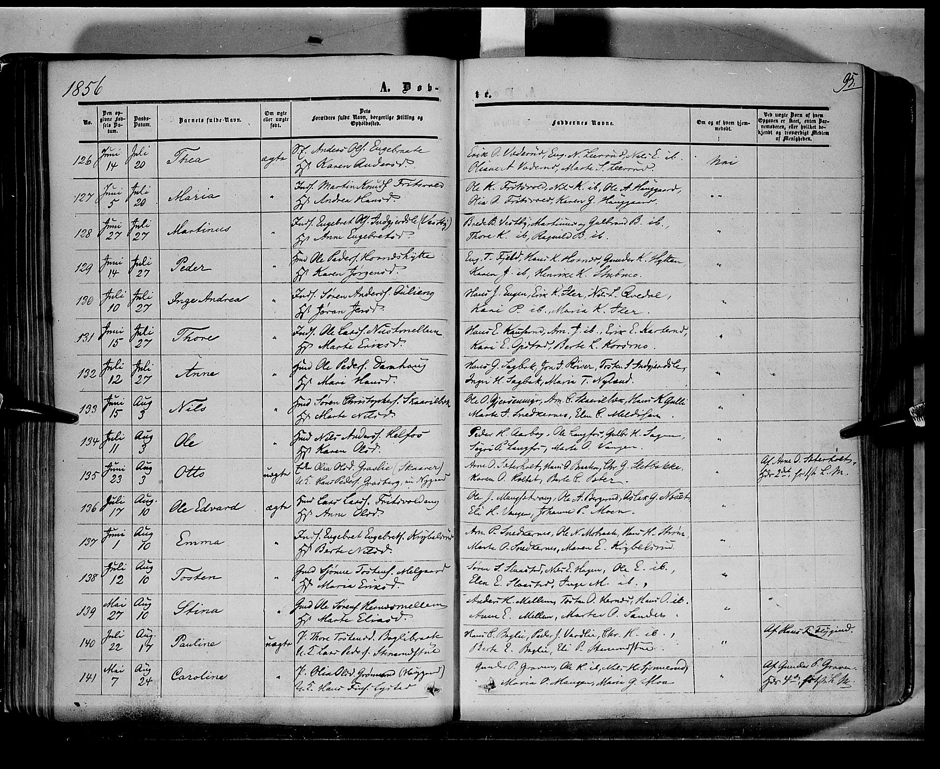 Sør-Odal prestekontor, AV/SAH-PREST-030/H/Ha/Haa/L0001: Parish register (official) no. 1, 1849-1859, p. 95