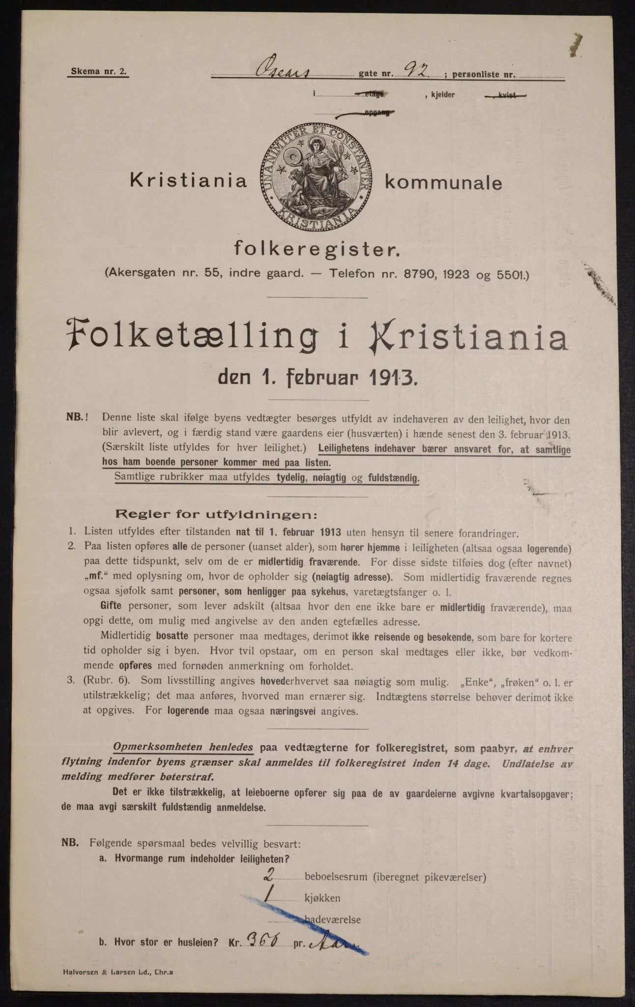 OBA, Municipal Census 1913 for Kristiania, 1913, p. 77089