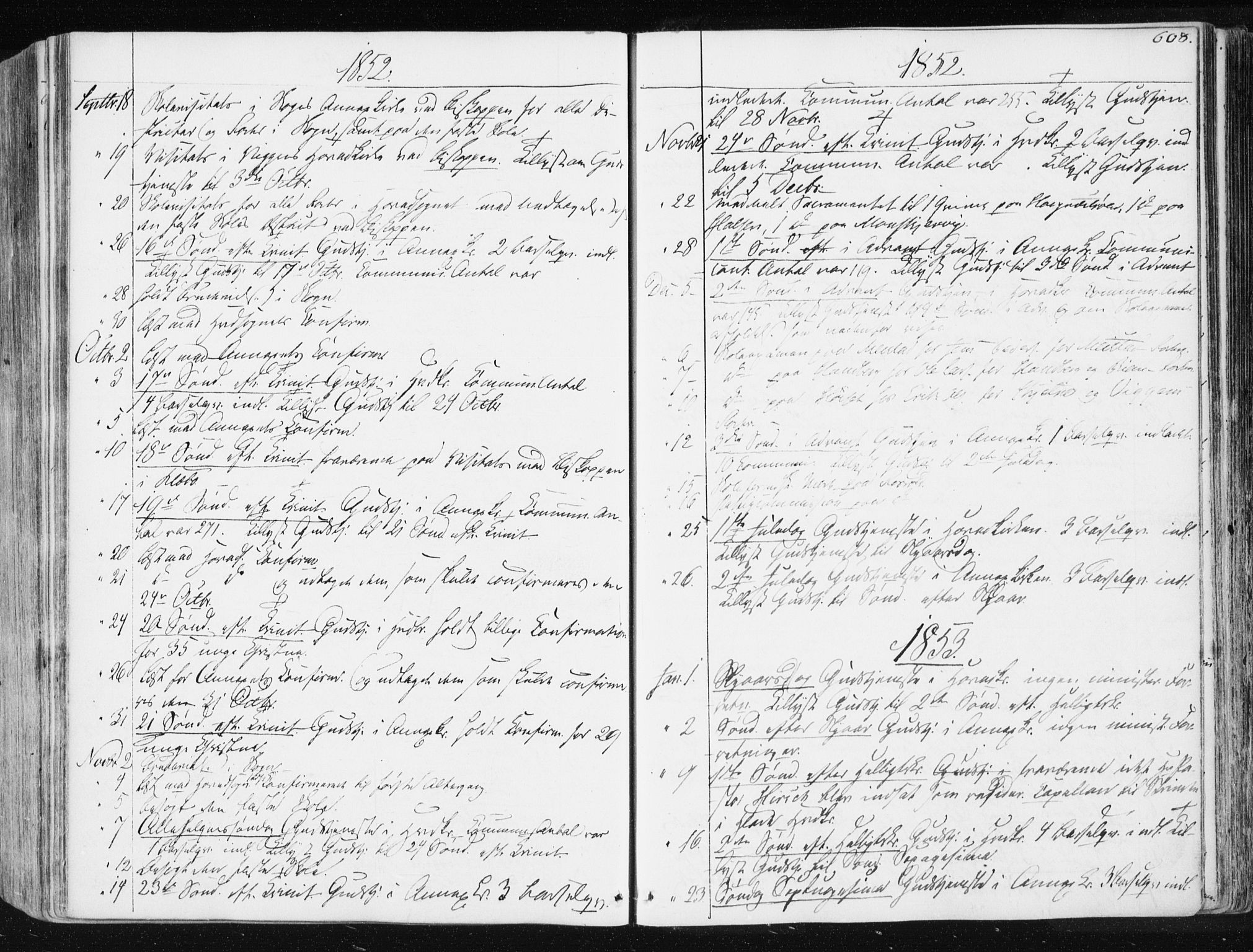 Ministerialprotokoller, klokkerbøker og fødselsregistre - Sør-Trøndelag, SAT/A-1456/665/L0771: Parish register (official) no. 665A06, 1830-1856, p. 608