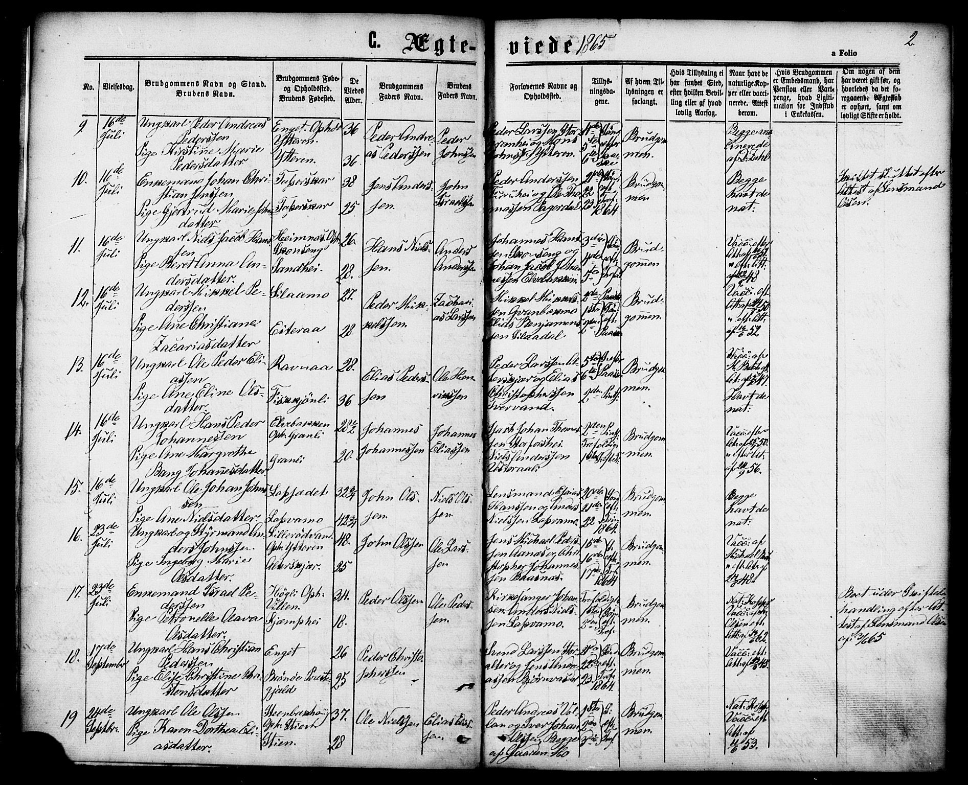 Ministerialprotokoller, klokkerbøker og fødselsregistre - Nordland, SAT/A-1459/827/L0395: Parish register (official) no. 827A07, 1864-1886, p. 2