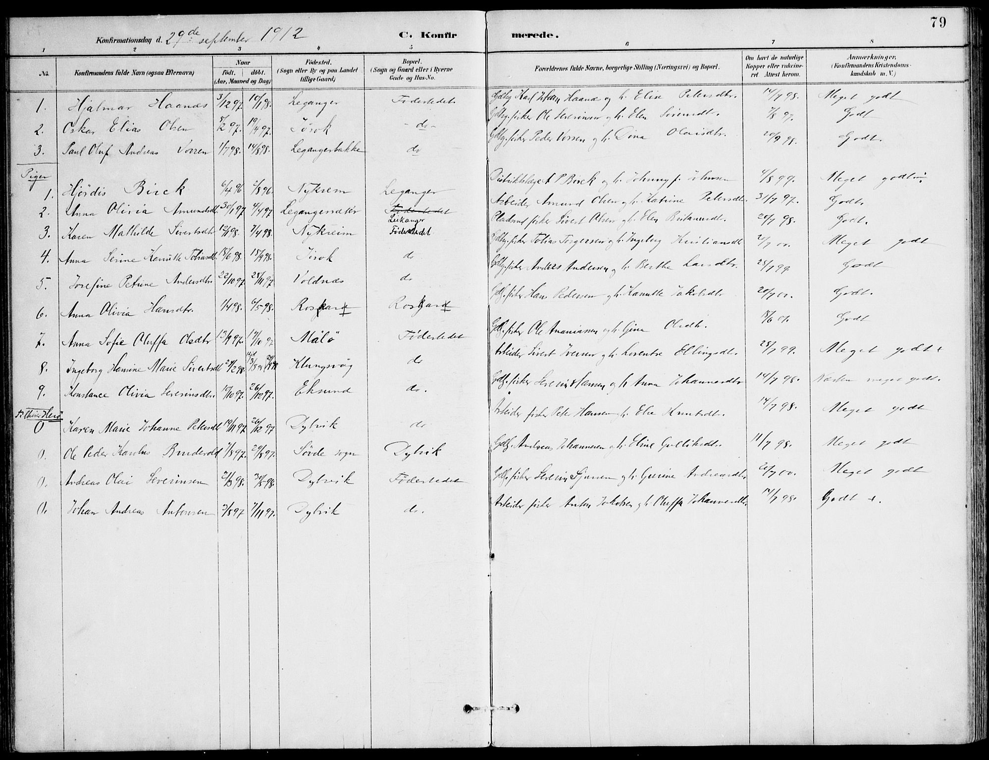 Ministerialprotokoller, klokkerbøker og fødselsregistre - Møre og Romsdal, AV/SAT-A-1454/508/L0095: Parish register (official) no. 508A02, 1887-1920, p. 79