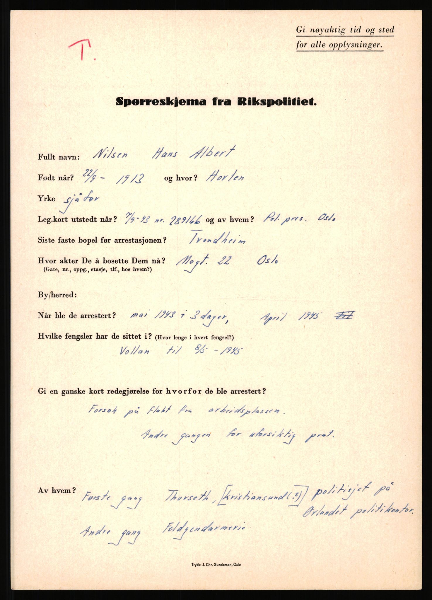 Rikspolitisjefen, AV/RA-S-1560/L/L0012: Mogensen, Øivind - Noraas, Lars, 1940-1945, p. 635