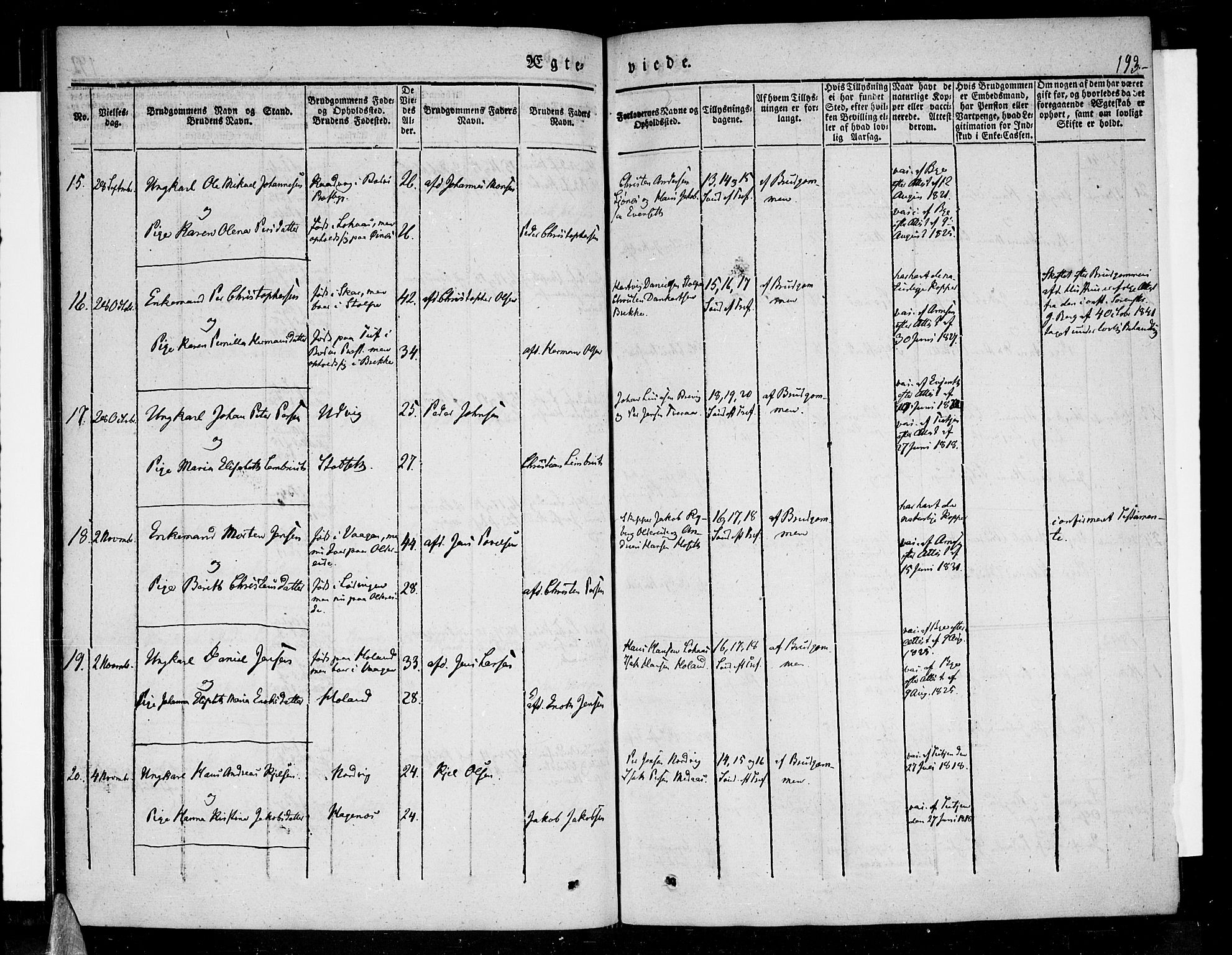 Ministerialprotokoller, klokkerbøker og fødselsregistre - Nordland, AV/SAT-A-1459/852/L0737: Parish register (official) no. 852A07, 1833-1849, p. 193