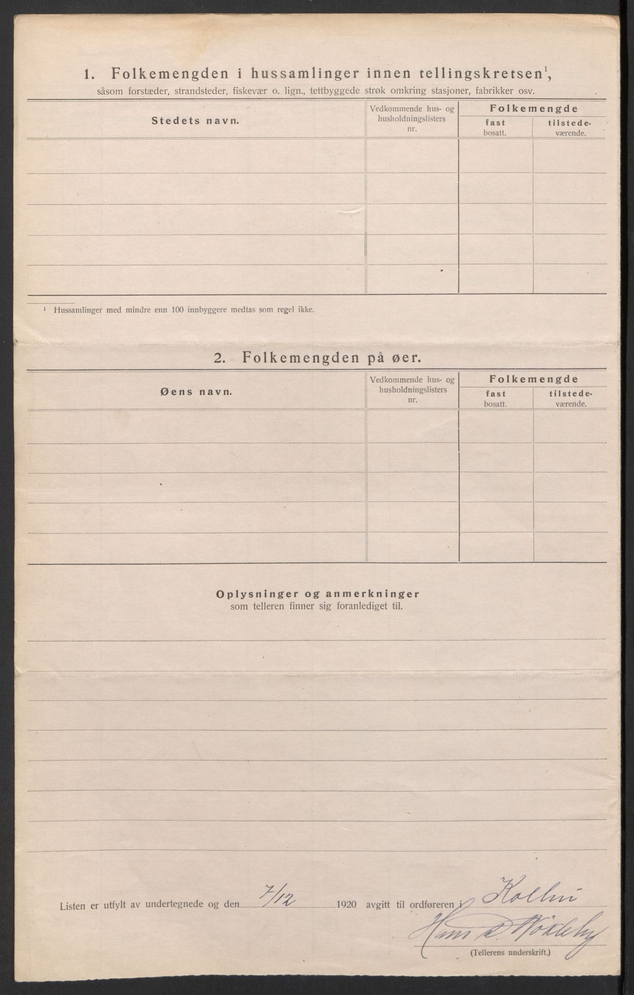 SAH, 1920 census for Kolbu, 1920, p. 8