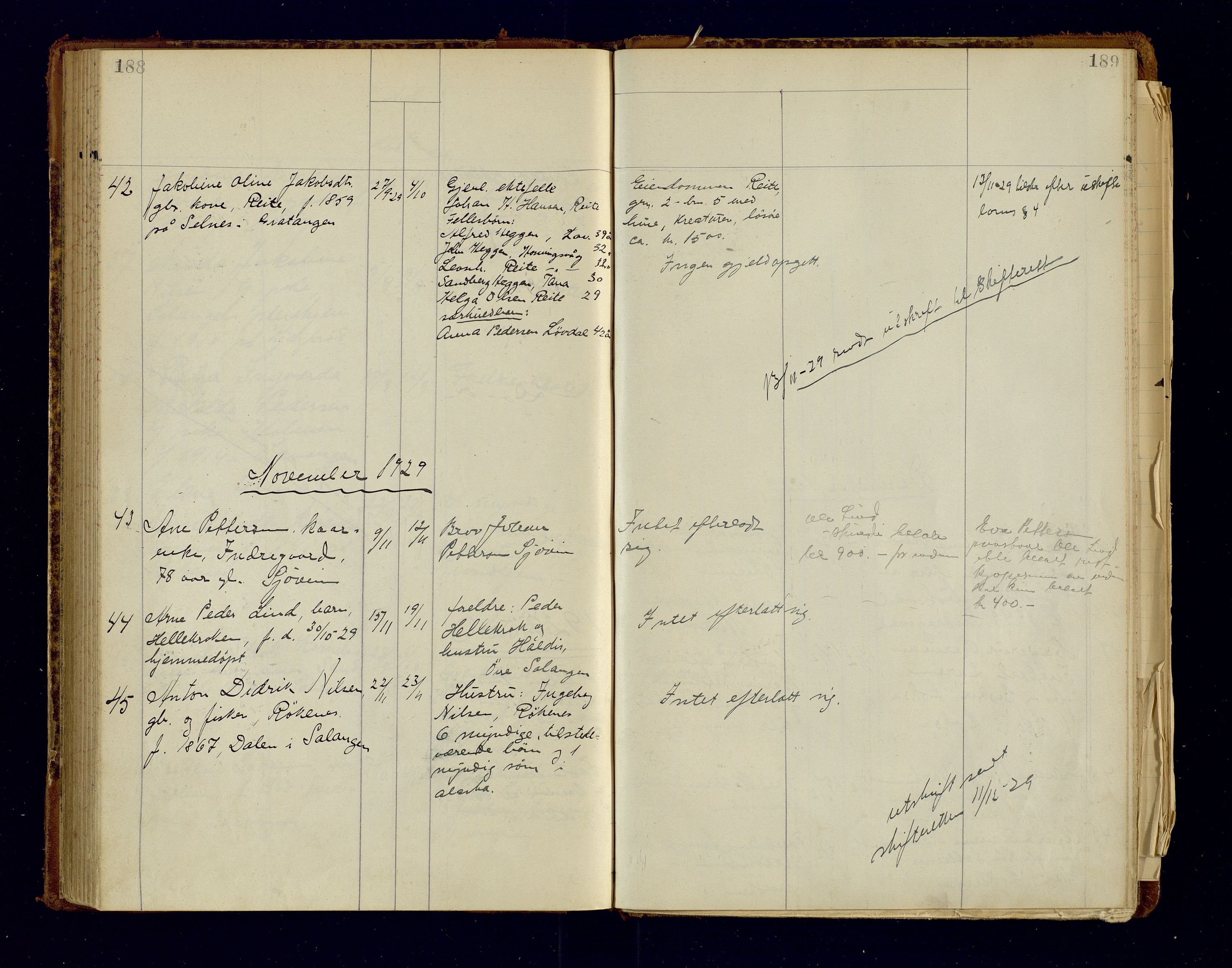 Salangen lensmannskontor, AV/SATØ-SATO-97/Fic/L0074: Dødsfallsprotokoller, 1906-1932, p. 188-189