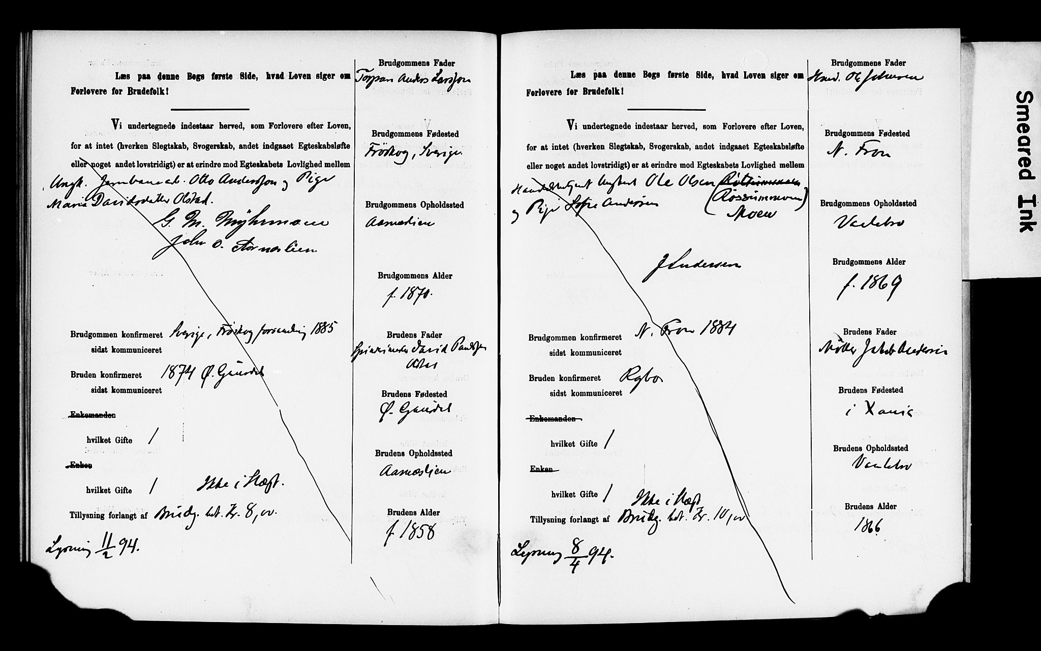 Ringebu prestekontor, AV/SAH-PREST-082/I/Ie: Banns register no. 2, 1886-1894