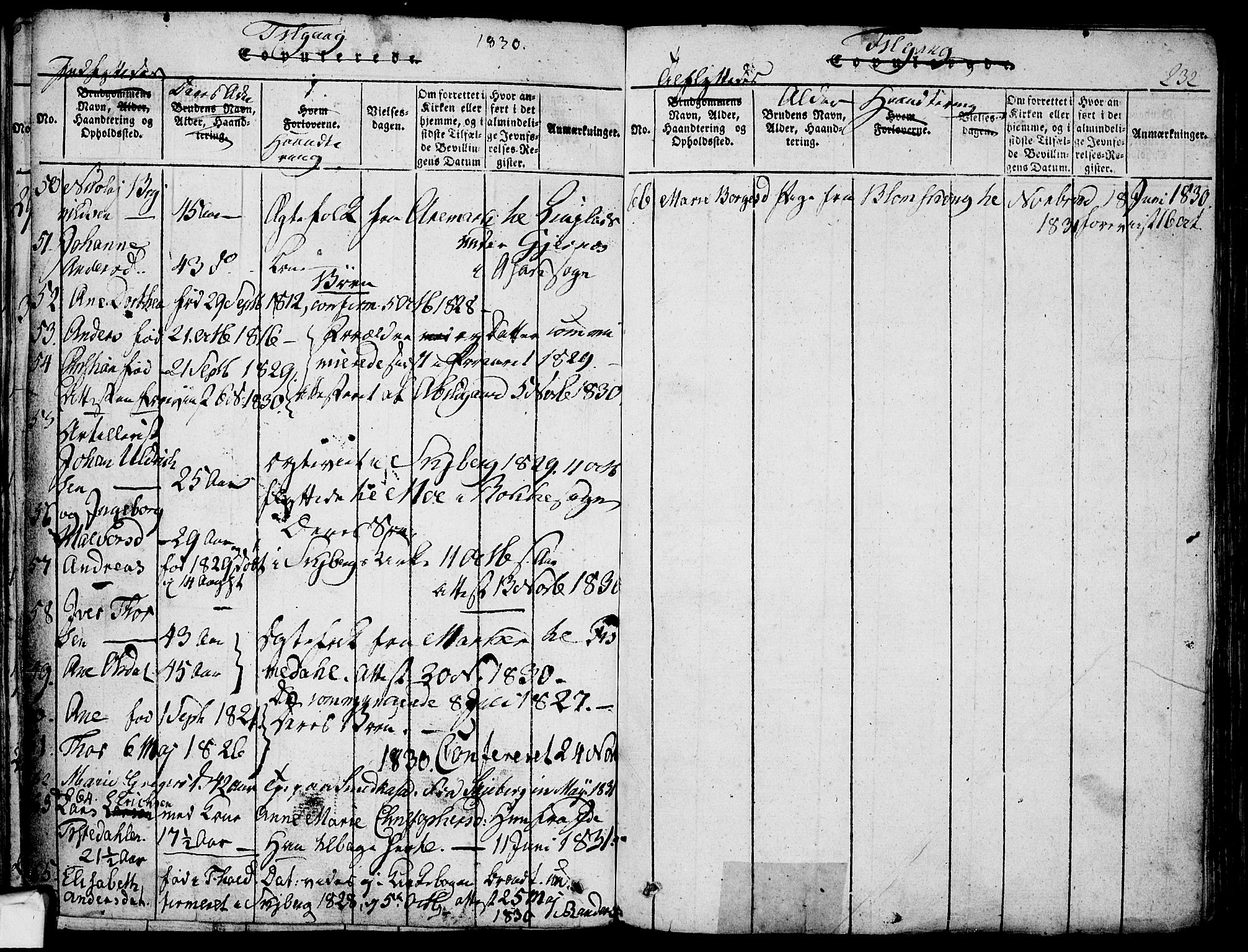 Berg prestekontor Kirkebøker, AV/SAO-A-10902/F/Fa/L0002: Parish register (official) no. I 2, 1815-1831, p. 232