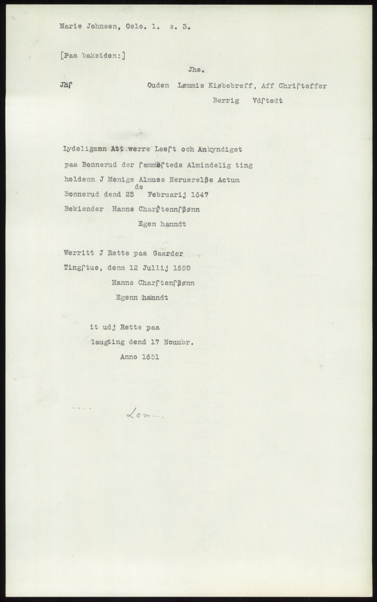 Samlinger til kildeutgivelse, Diplomavskriftsamlingen, AV/RA-EA-4053/H/Ha, p. 1609