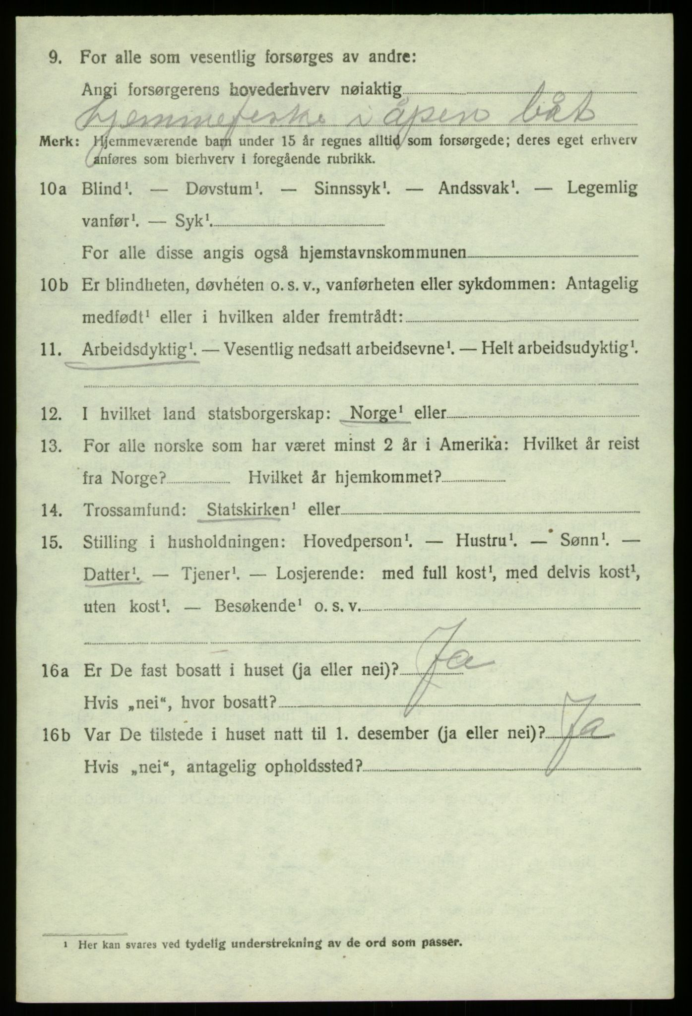 SAB, 1920 census for Fjell, 1920, p. 6389