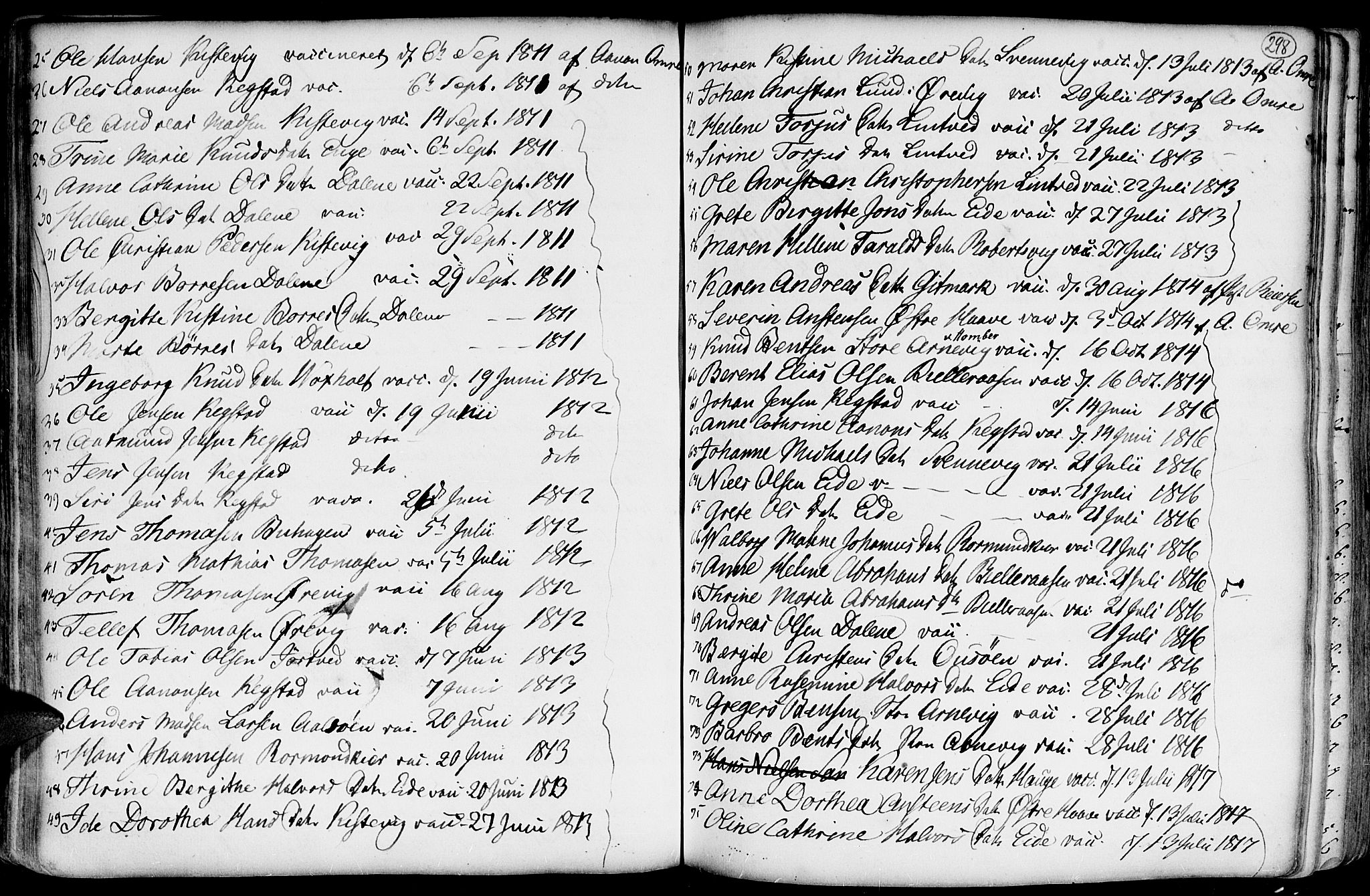 Hommedal sokneprestkontor, SAK/1111-0023/F/Fa/Fab/L0002: Parish register (official) no. A 2 /2, 1740-1823, p. 298