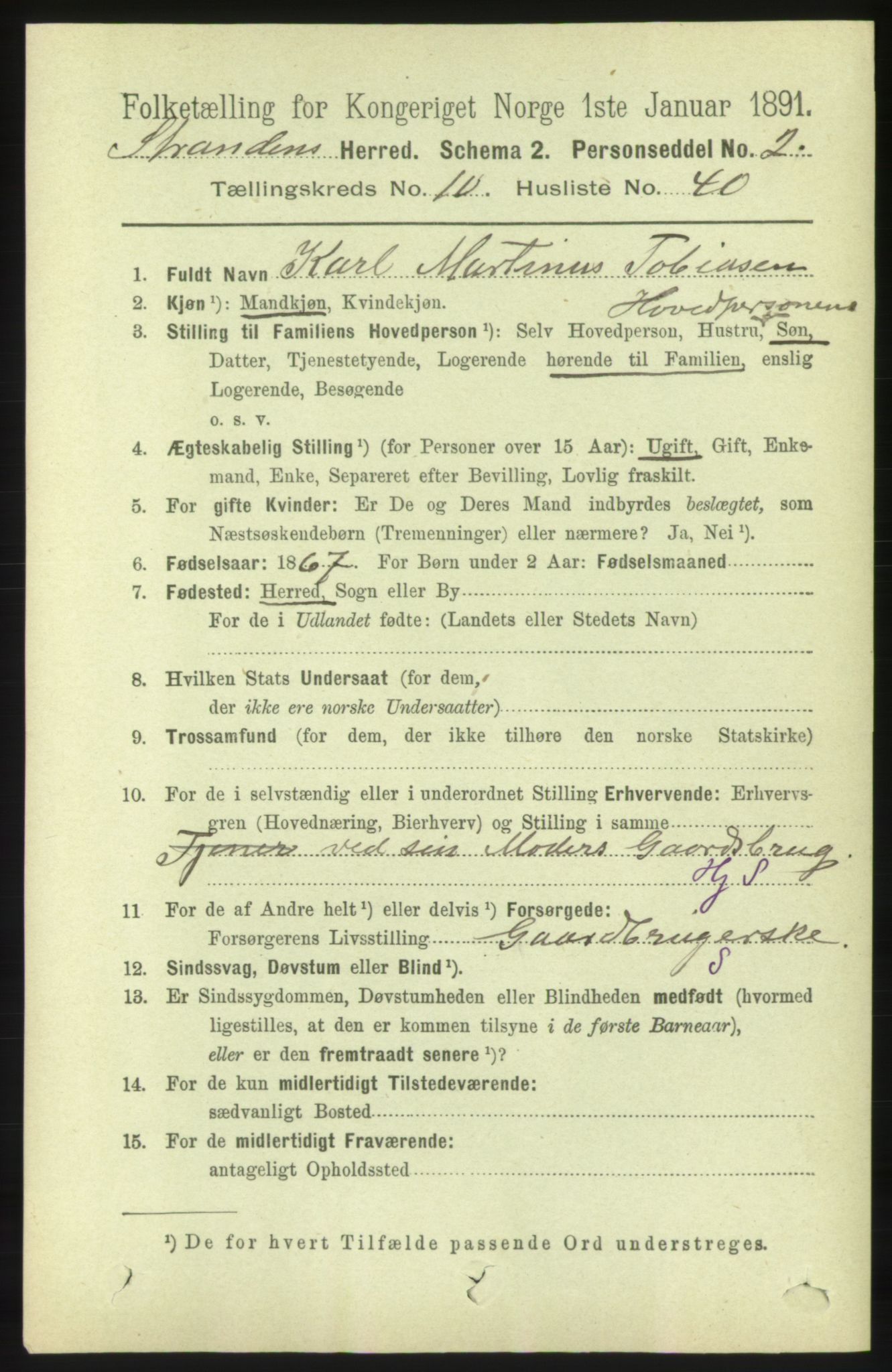 RA, 1891 census for 1525 Stranda, 1891, p. 2447