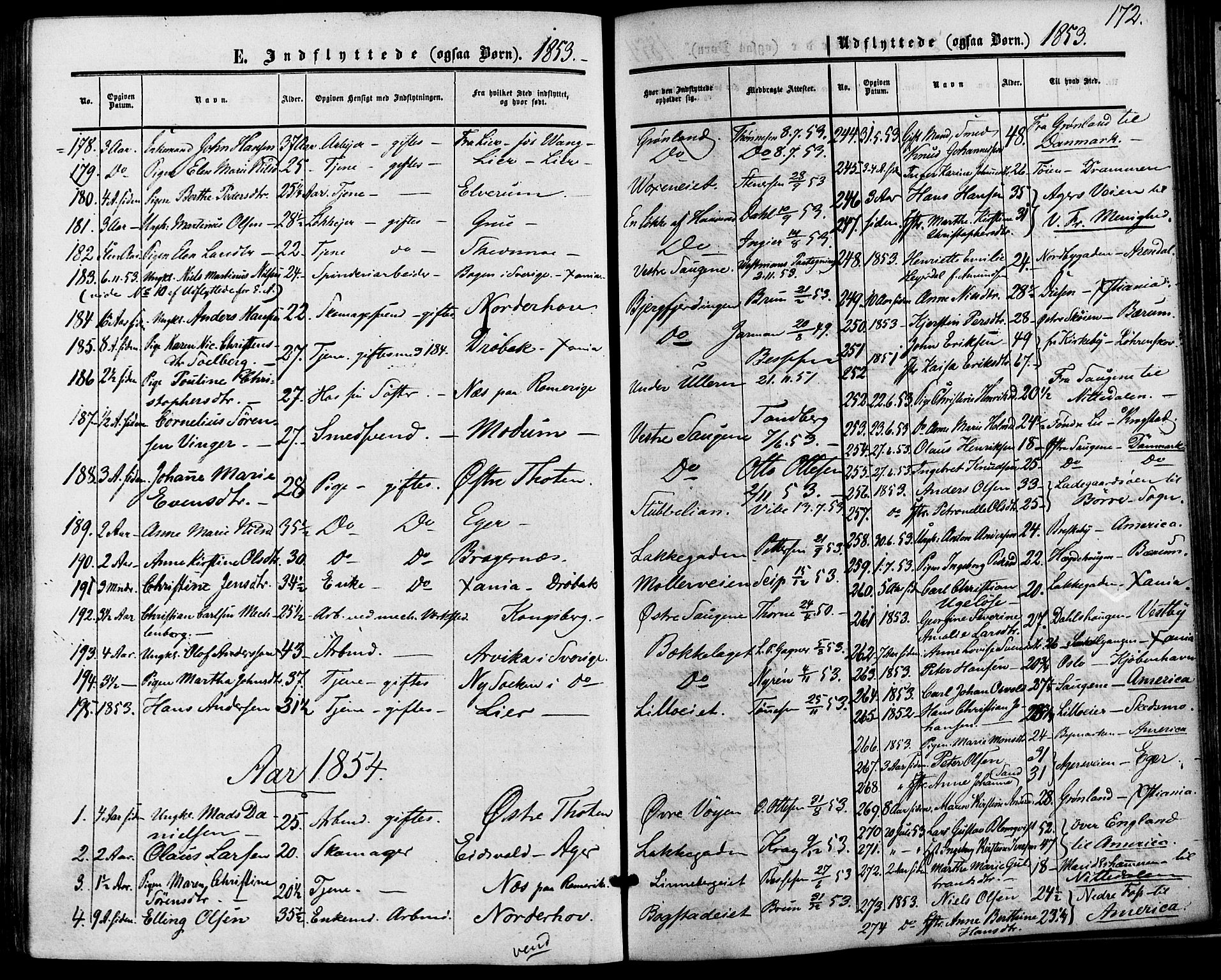 Vestre Aker prestekontor Kirkebøker, SAO/A-10025/F/Fa/L0001: Parish register (official) no. 1, 1853-1858, p. 172