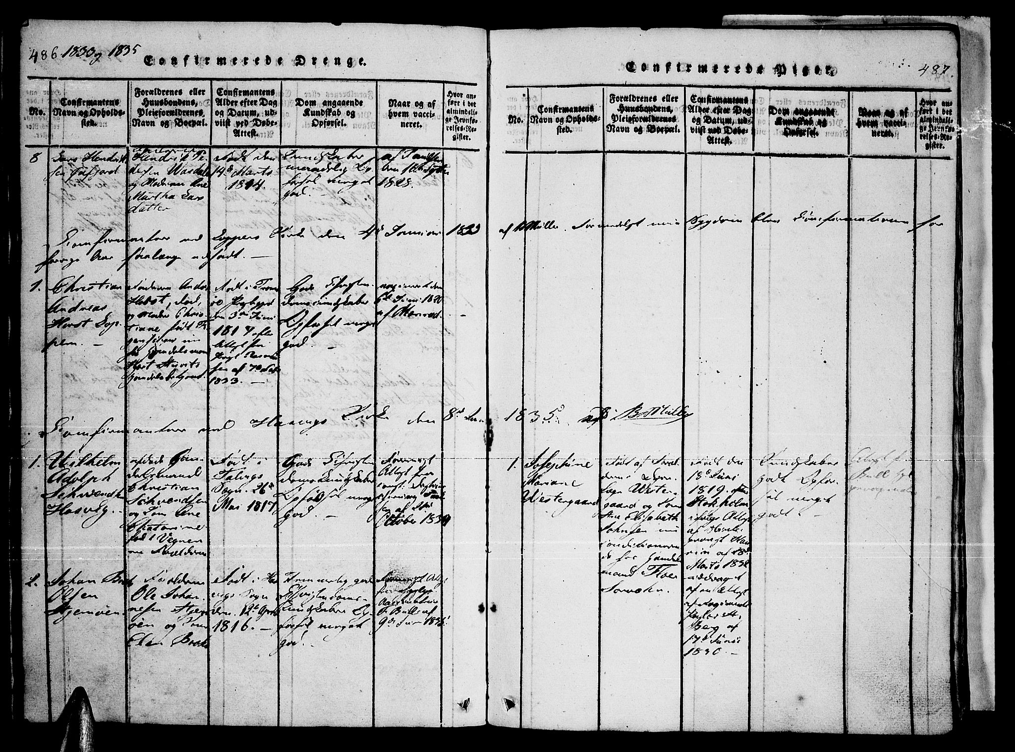 Loppa sokneprestkontor, SATØ/S-1339/H/Ha/L0003kirke: Parish register (official) no. 3, 1820-1848, p. 486-487