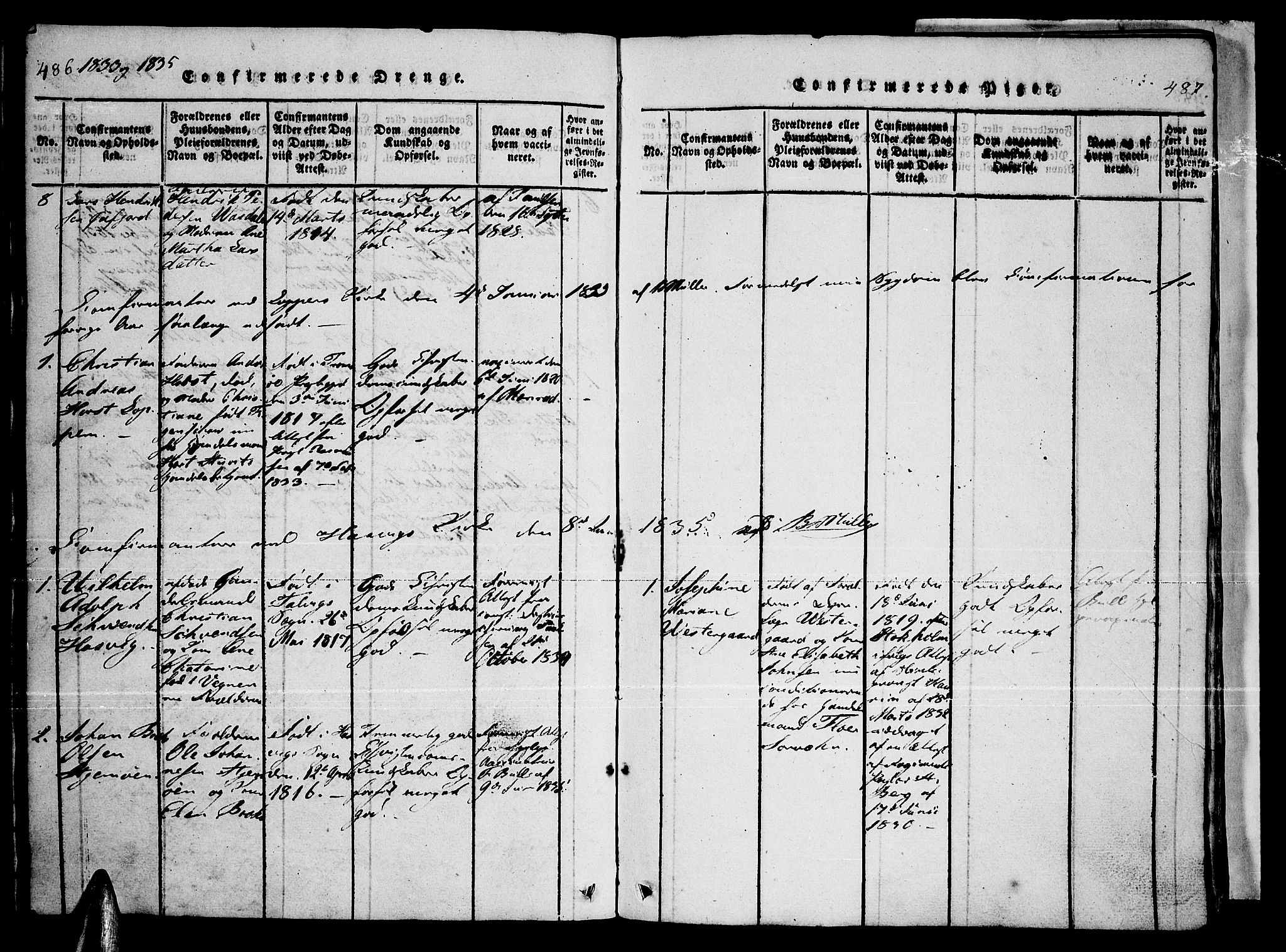 Loppa sokneprestkontor, AV/SATØ-S-1339/H/Ha/L0003kirke: Parish register (official) no. 3, 1820-1848, p. 486-487