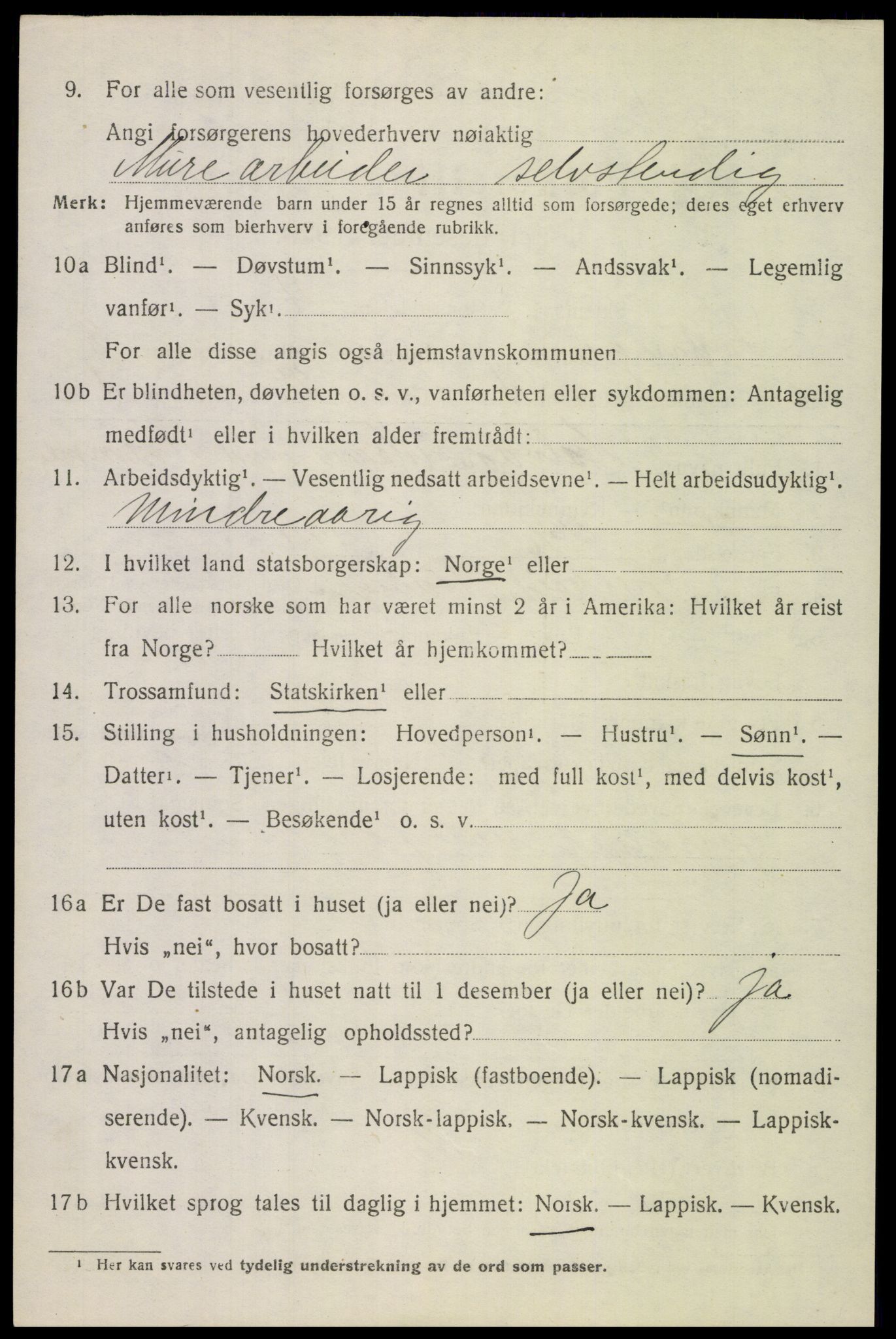 SAT, 1920 census for Lødingen, 1920, p. 5298