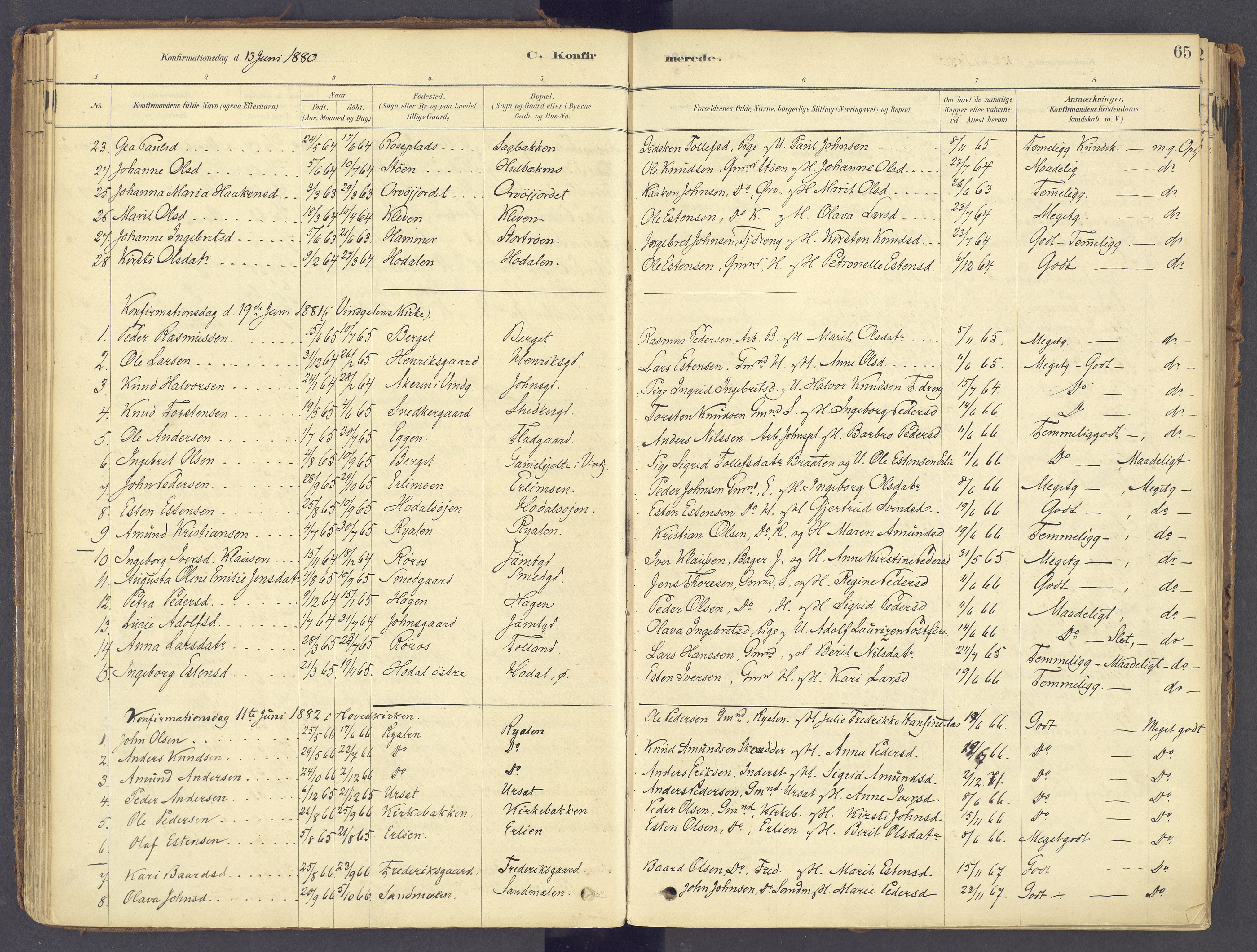 Tolga prestekontor, AV/SAH-PREST-062/K/L0011: Parish register (official) no. 11, 1877-1920, p. 65