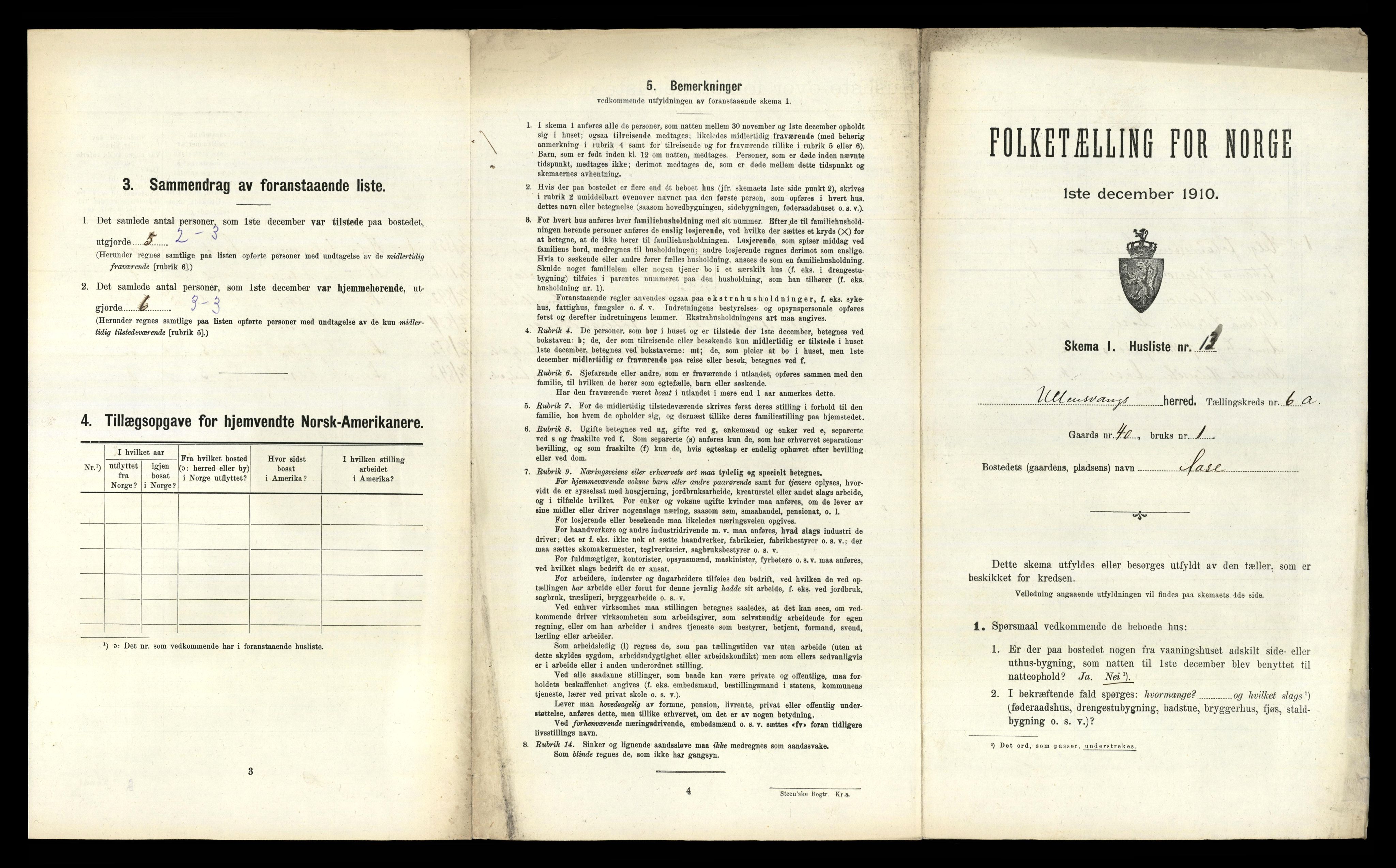 RA, 1910 census for Ullensvang, 1910, p. 807