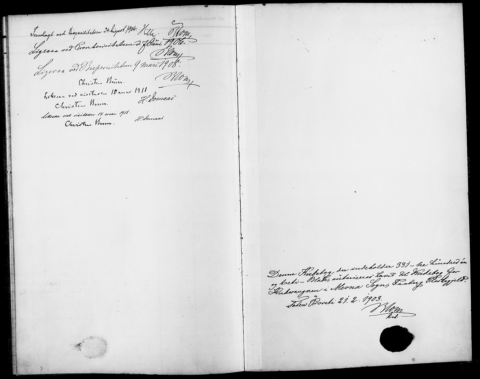 Fåberg prestekontor, SAH/PREST-086/H/Ha/Hab/L0012: Parish register (copy) no. 12, 1903-1924