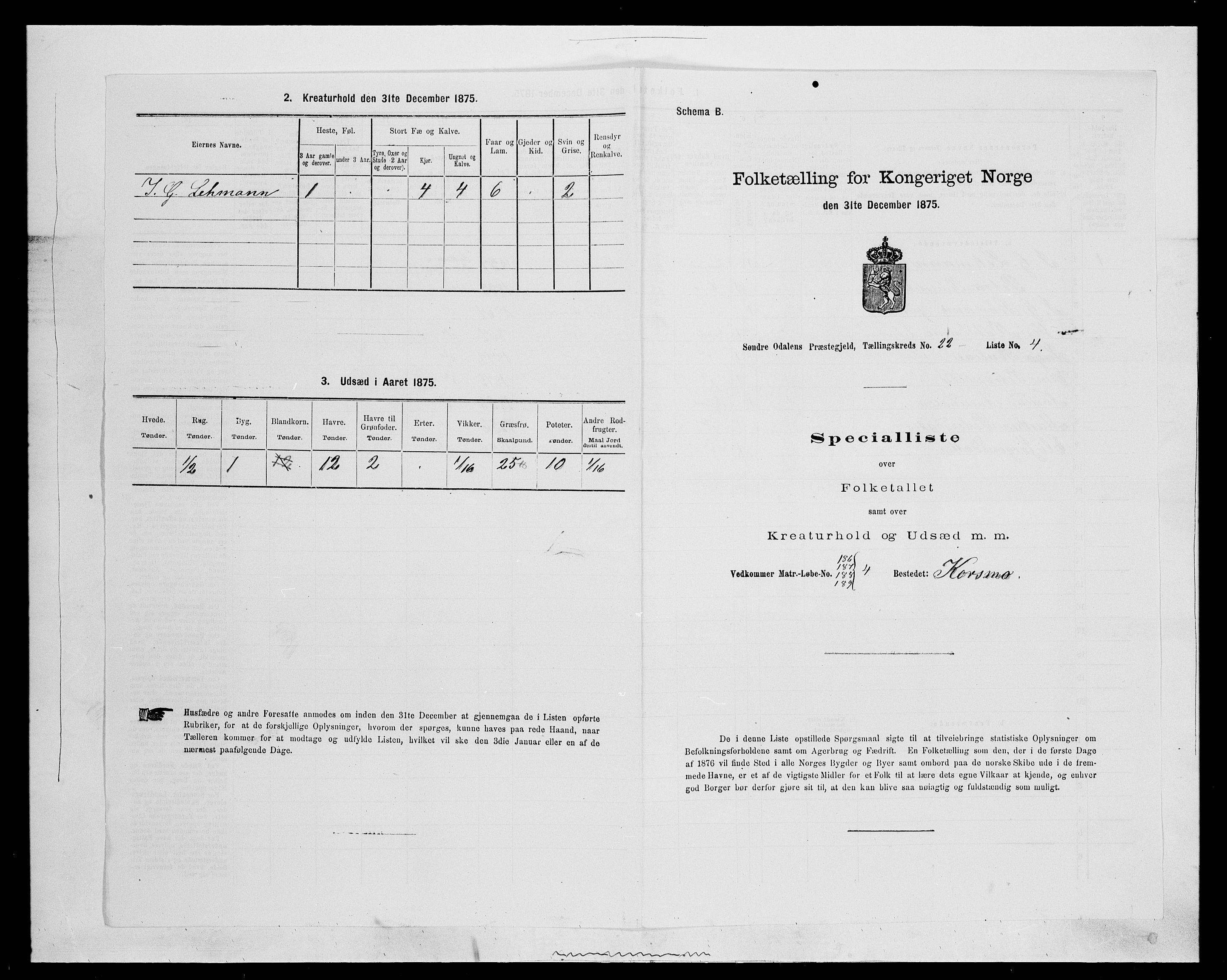 SAH, 1875 census for 0419P Sør-Odal, 1875, p. 1882