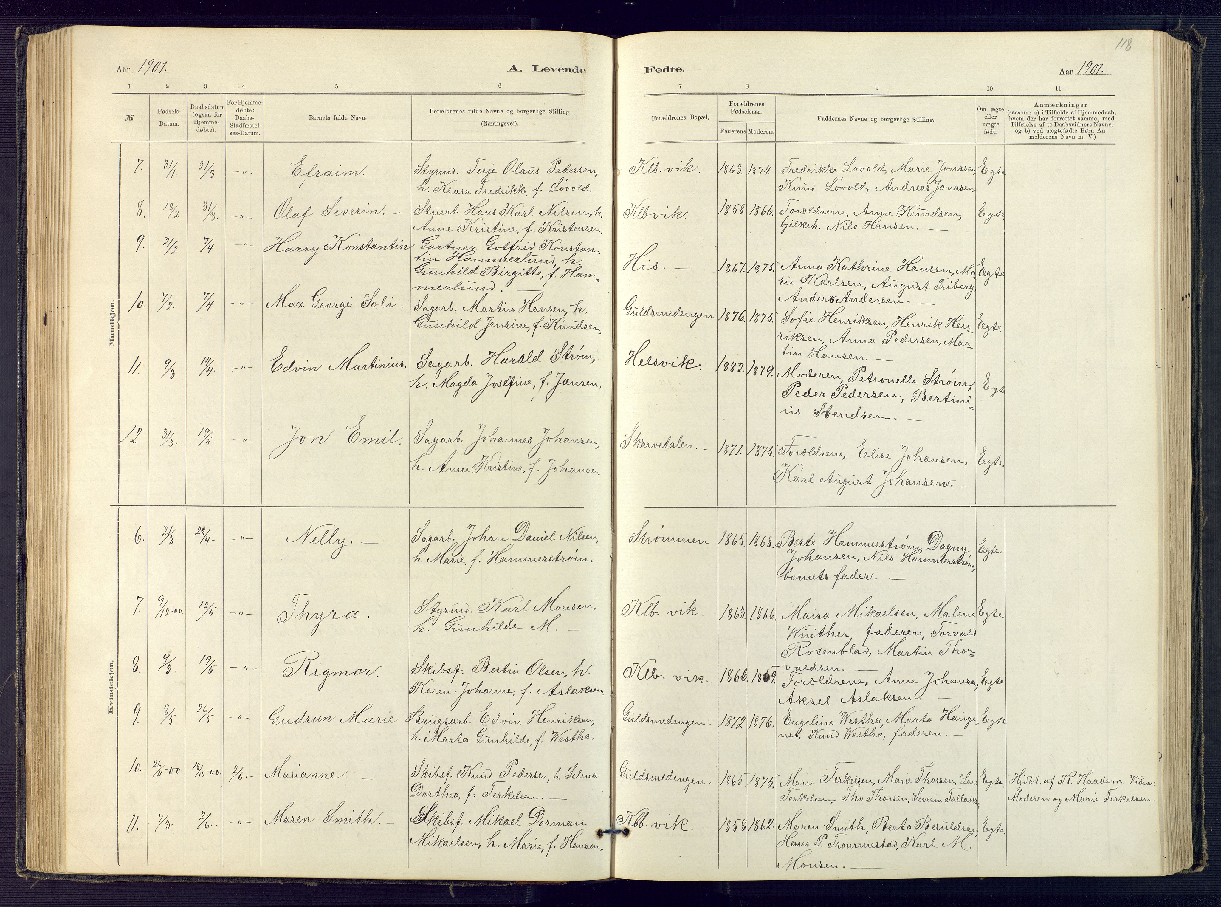 Hisøy sokneprestkontor, SAK/1111-0020/F/Fb/L0003: Parish register (copy) no. B 3, 1885-1905, p. 118