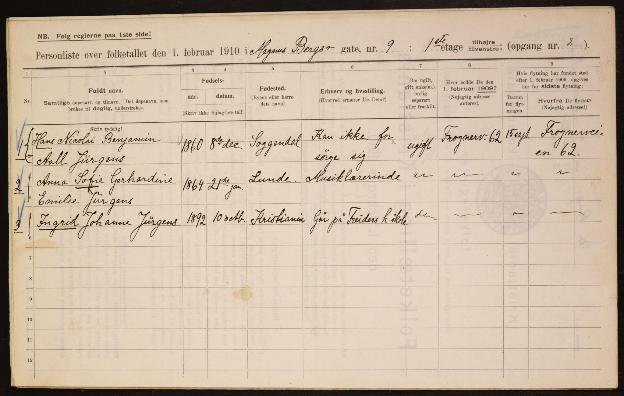 OBA, Municipal Census 1910 for Kristiania, 1910, p. 57197