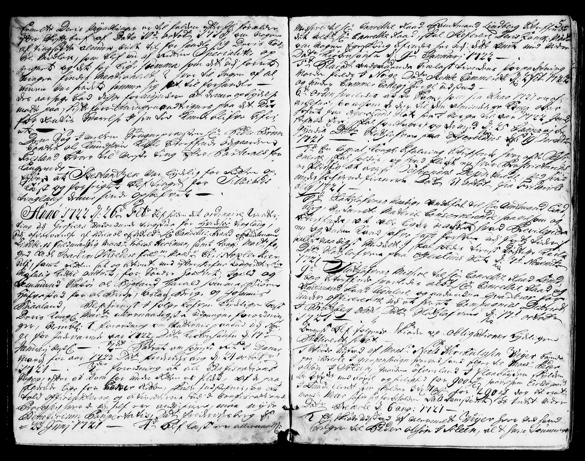 Vest-Telemark sorenskriveri, AV/SAKO-A-134/F/Fa/L0022: Tingbok, 1722-1724, p. 5