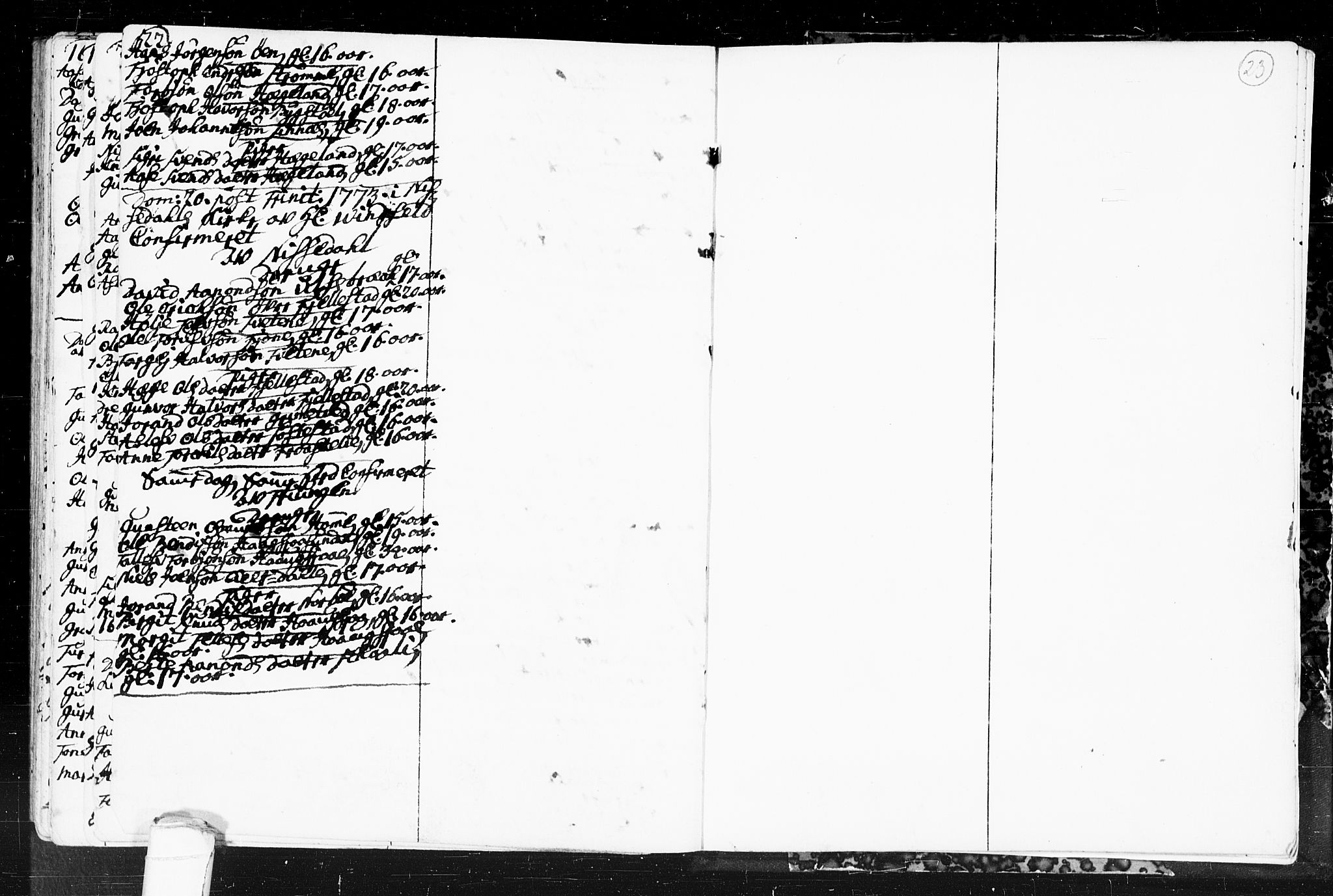 Kviteseid kirkebøker, SAKO/A-276/F/Fa/L0001: Parish register (official) no. I 1, 1754-1773, p. 22-23