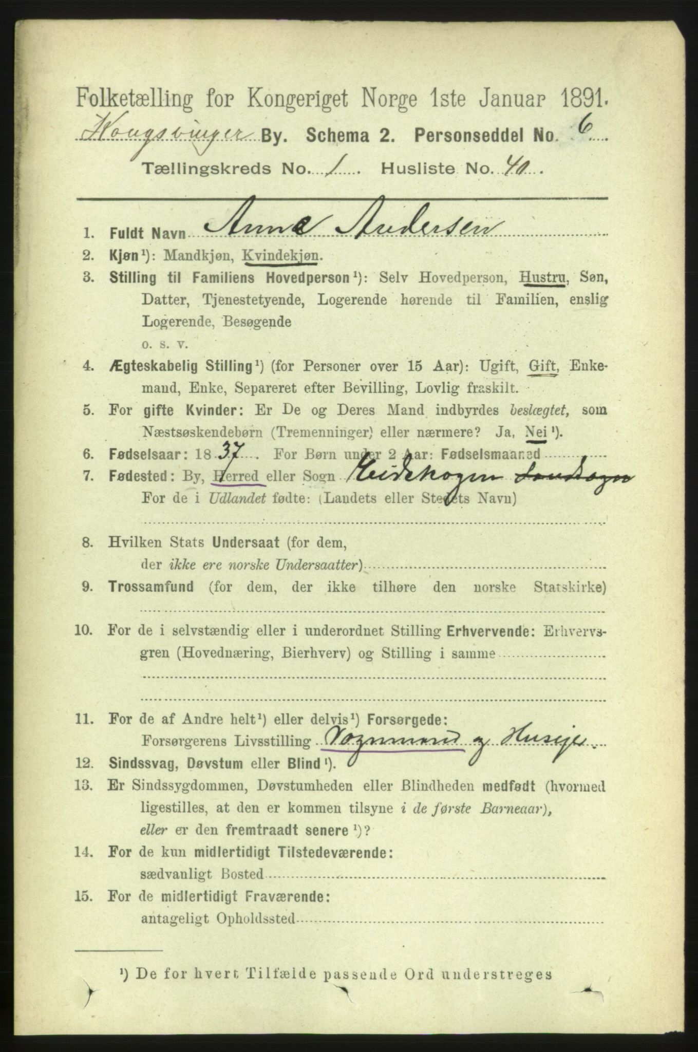 RA, 1891 census for 0402 Kongsvinger, 1891, p. 715