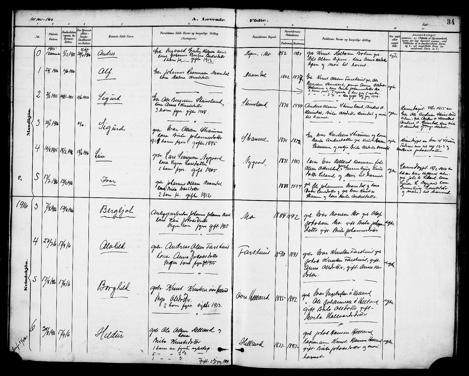 Osterfjorden Soknepresembete, SAB/A-77301: Parish register (copy) no. B 2, 1891-1922, p. 34