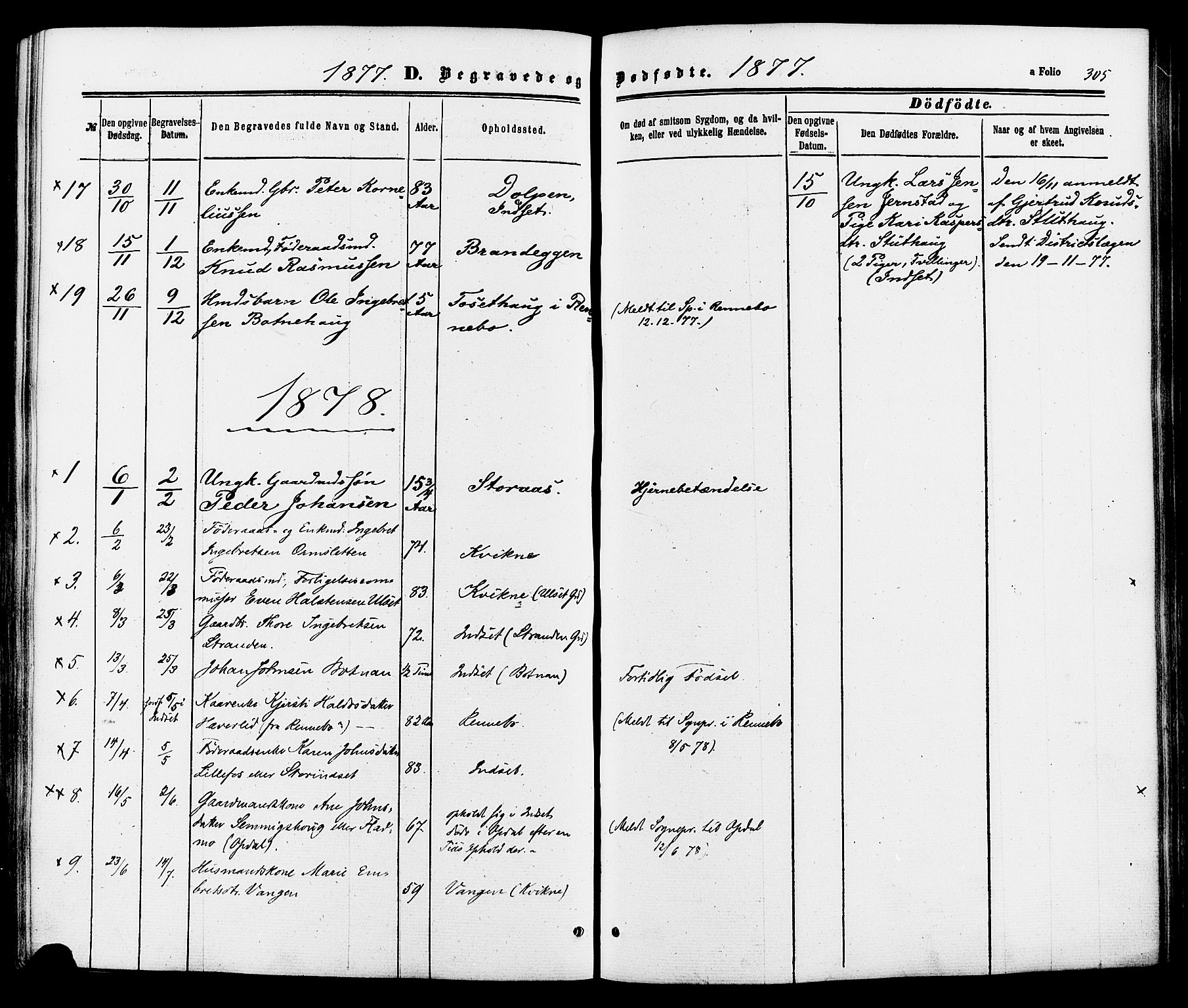 Kvikne prestekontor, SAH/PREST-064/H/Ha/Haa/L0006: Parish register (official) no. 6, 1863-1886, p. 305