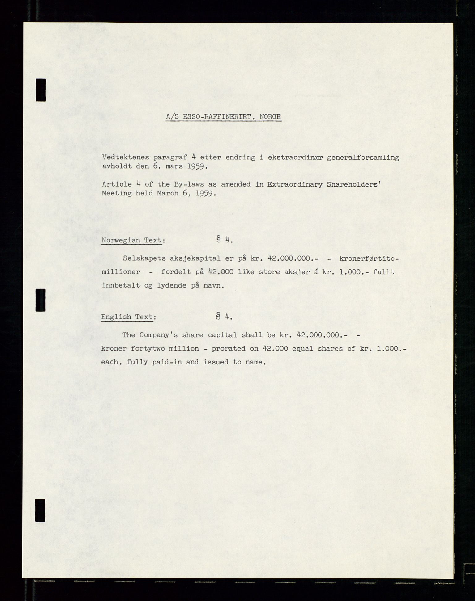 PA 1537 - A/S Essoraffineriet Norge, AV/SAST-A-101957/A/Aa/L0001/0002: Styremøter / Shareholder meetings, board meetings, by laws (vedtekter), 1957-1960, p. 93