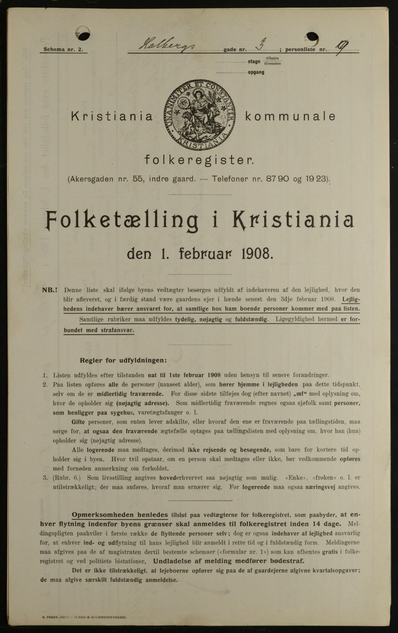 OBA, Municipal Census 1908 for Kristiania, 1908, p. 36209